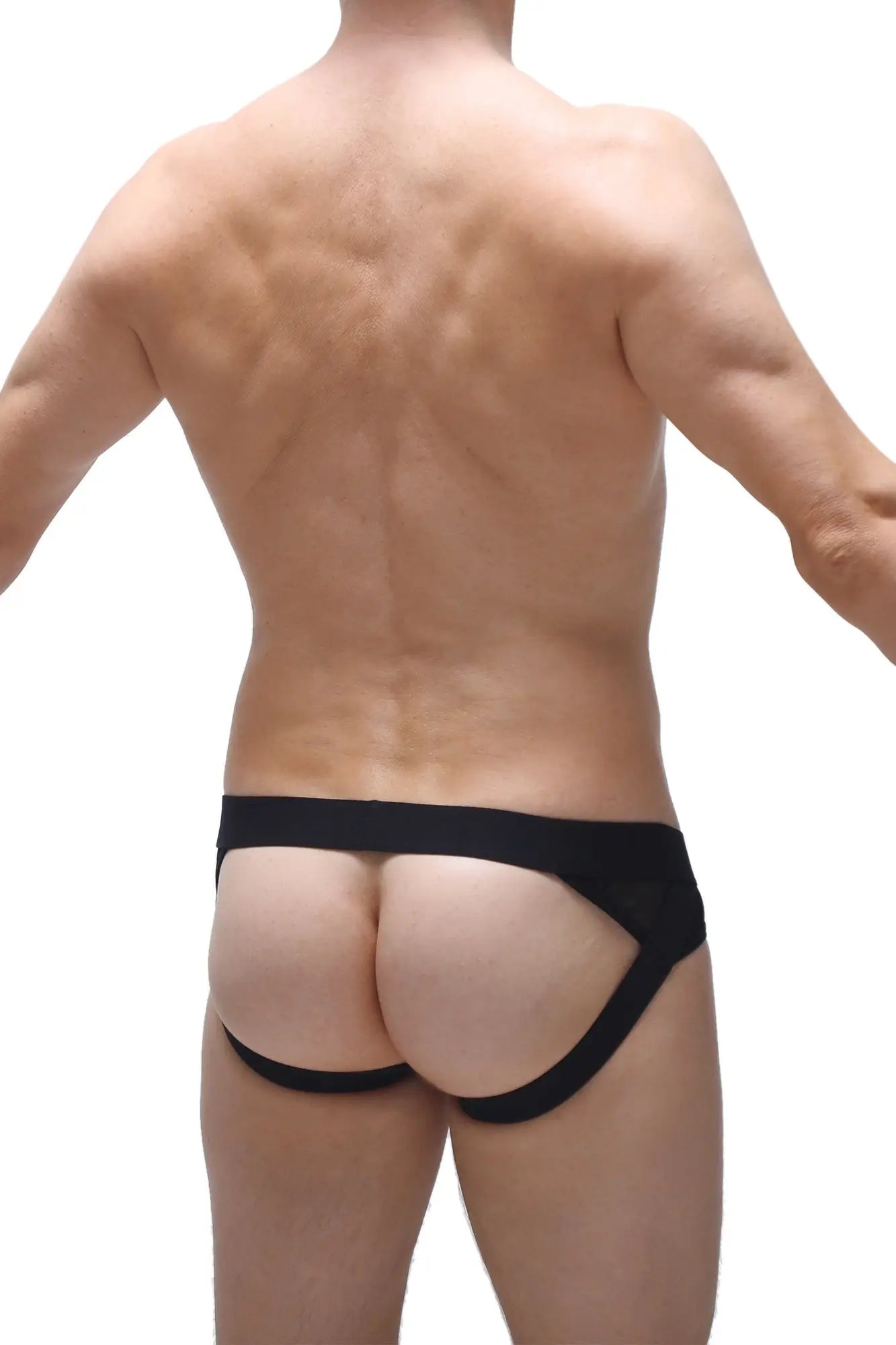 Black mesh briefs petitq jockstrap mosset panthere with supportive contoured design for comfortable wear