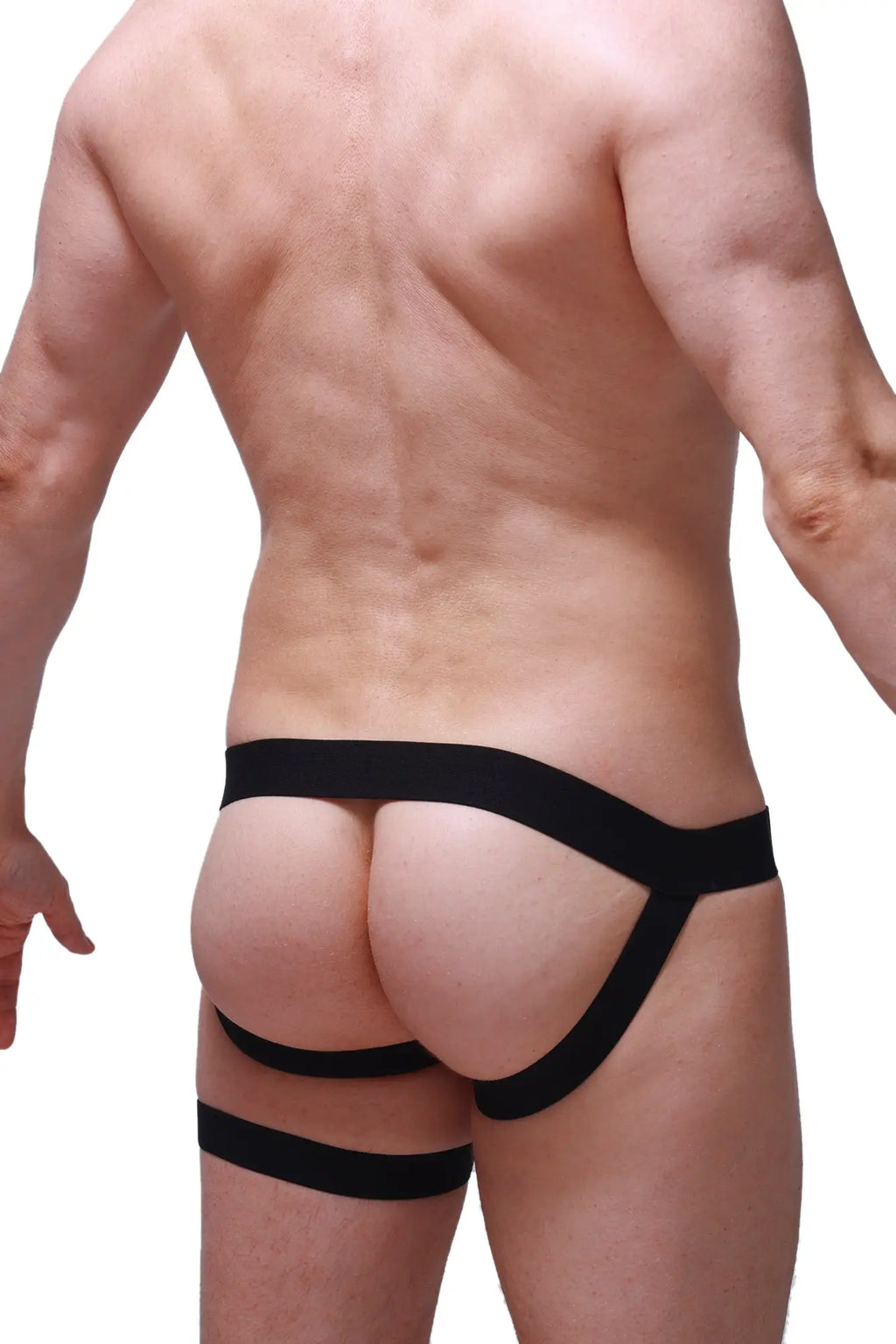 PetitQ jockstrap Prenay black three-strapped briefs with sleek minimalist design in form-fitting black material