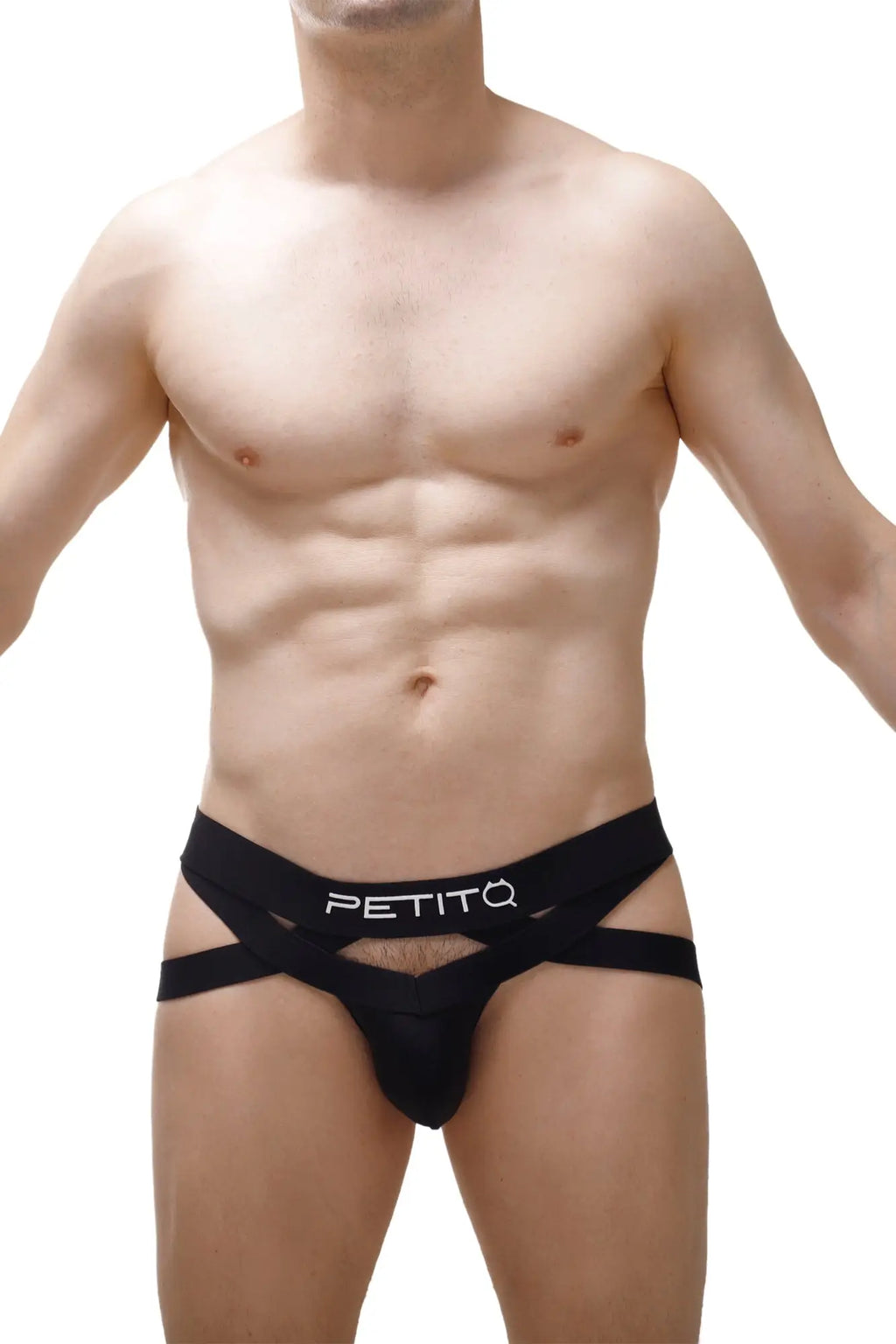 Black petitq beast 2023 men’s briefs with a distinctive crisscross design and jockstring style for support and comfort