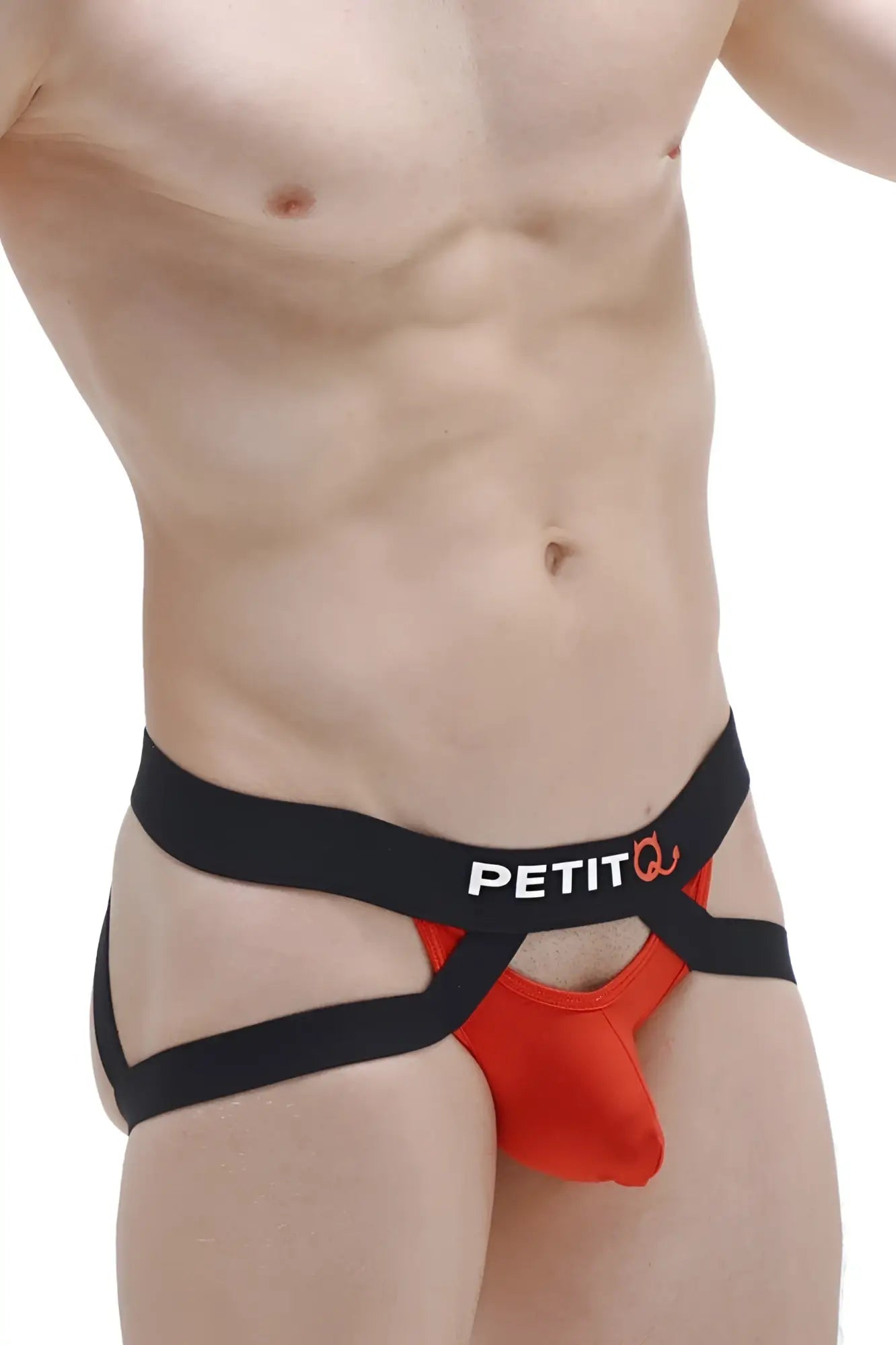 Petitq jockstring brest red men’s briefs in red and black with a bold contrasting design and jockstring style