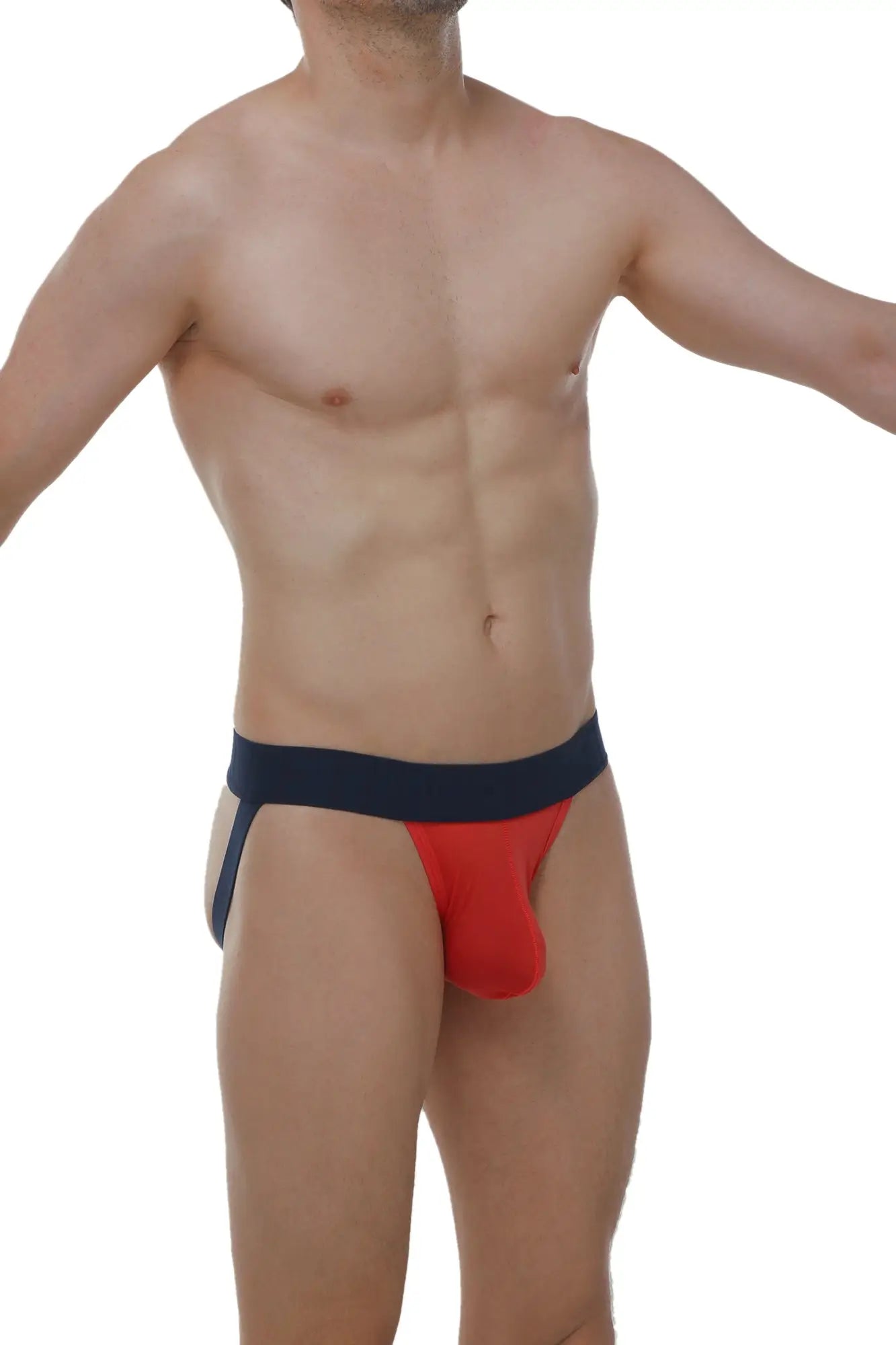 Petitq jockstring plum crimson red and navy blue athletic briefs with snug fit for active wear