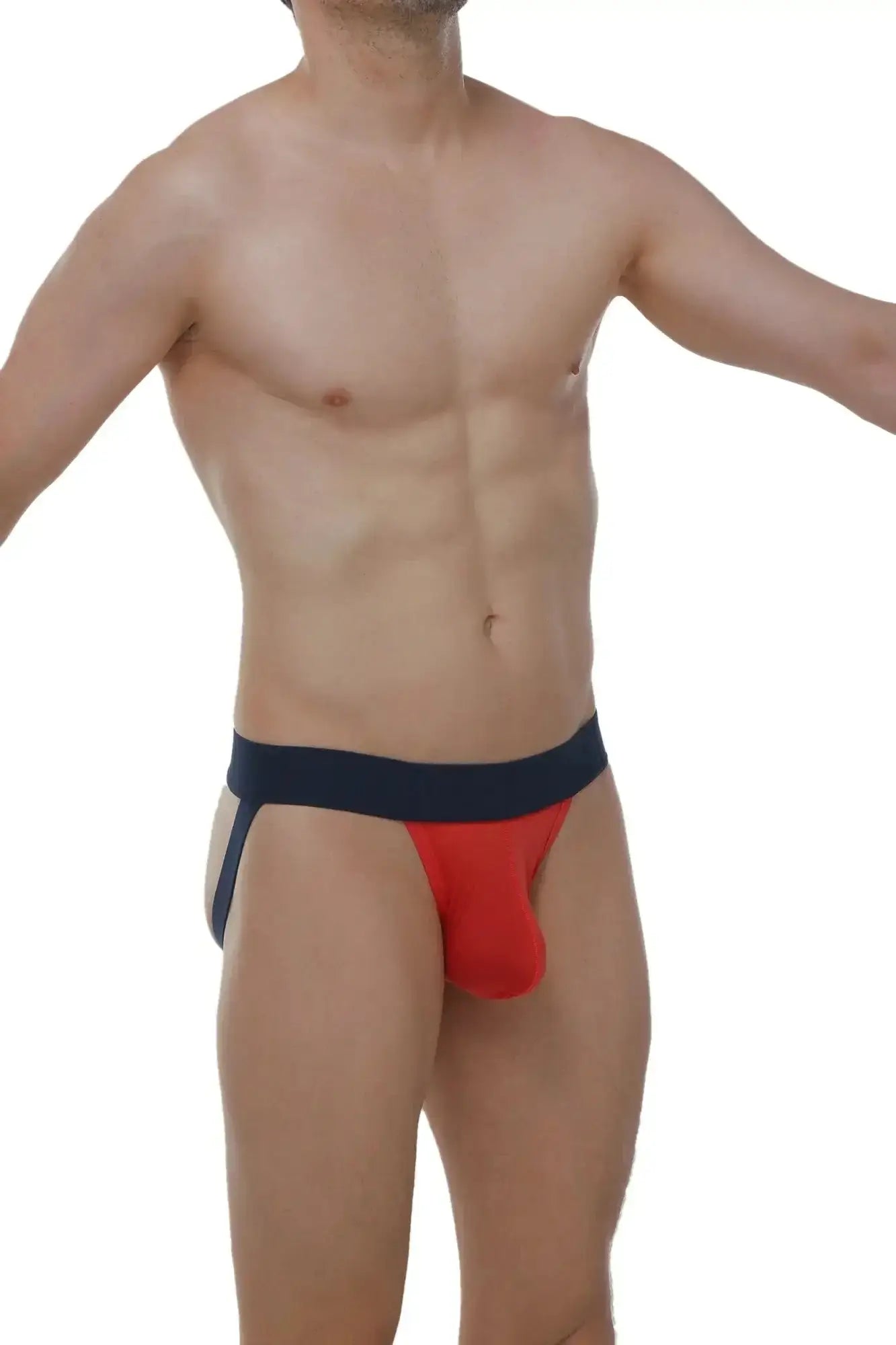 Petitq jockstring plum crimson red and navy blue athletic briefs with snug fit for active wear