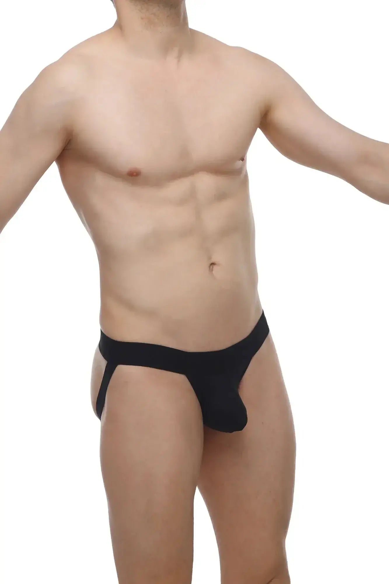 PetitQ jockthong biars black black form-fitting jockstrap with supportive pouch and elastic waistband