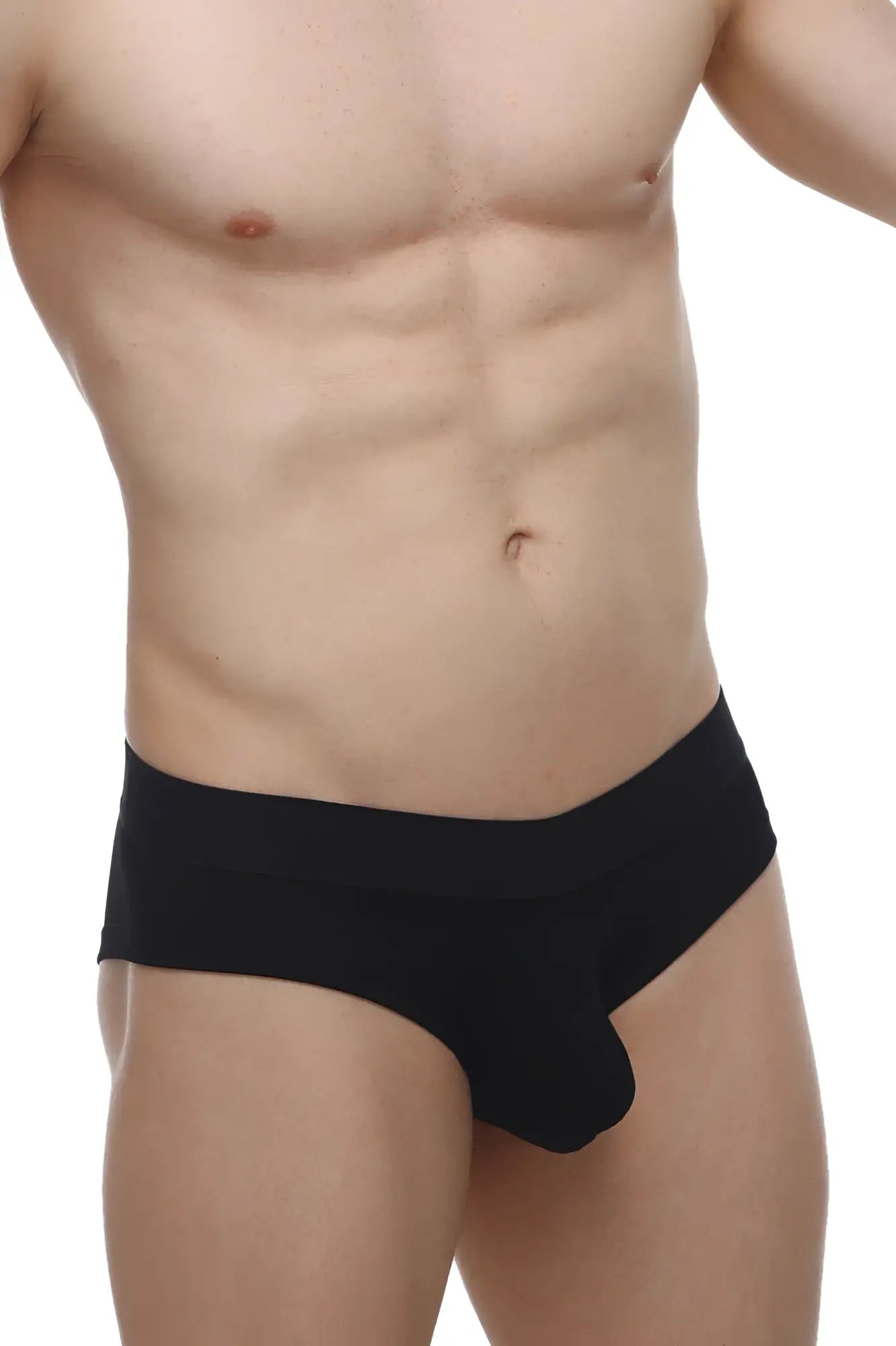 Petitq mini boxer cheeky modal black men’s briefs with smooth, form-fitting design in black modal fabric