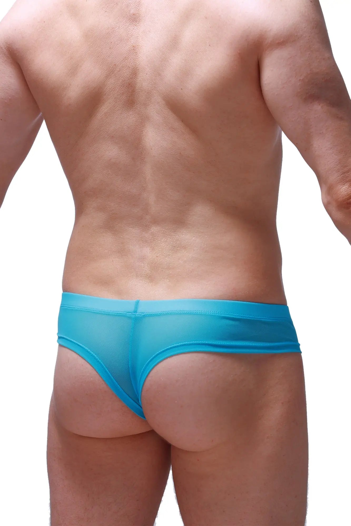 Petitq mini boxer net maya blue translucent turquoise brief with smooth form-fitting design