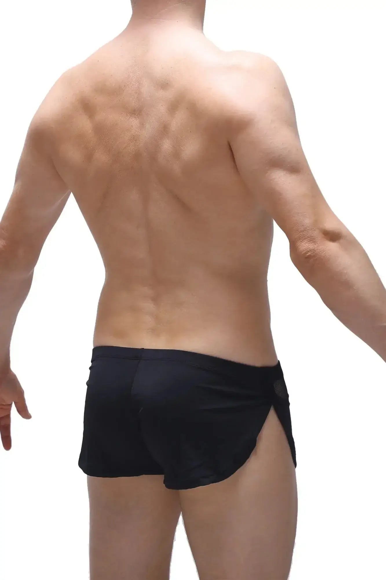 Petitq short lounge black sleek black athletic shorts with form-fitting design and side slits for active wear