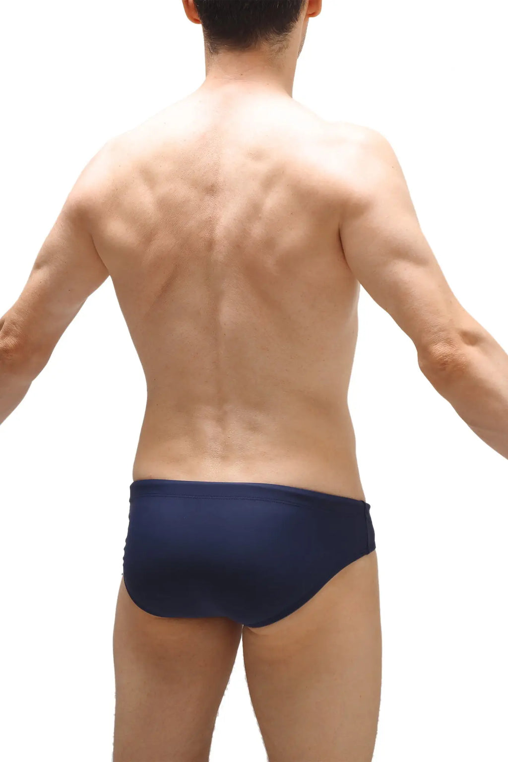 Navy blue petitq swim bikini made from recycled material for sustainable beachwear use