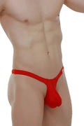 Red petitq thong argis joe with a supportive pouch narrow waistband and form-fitting design