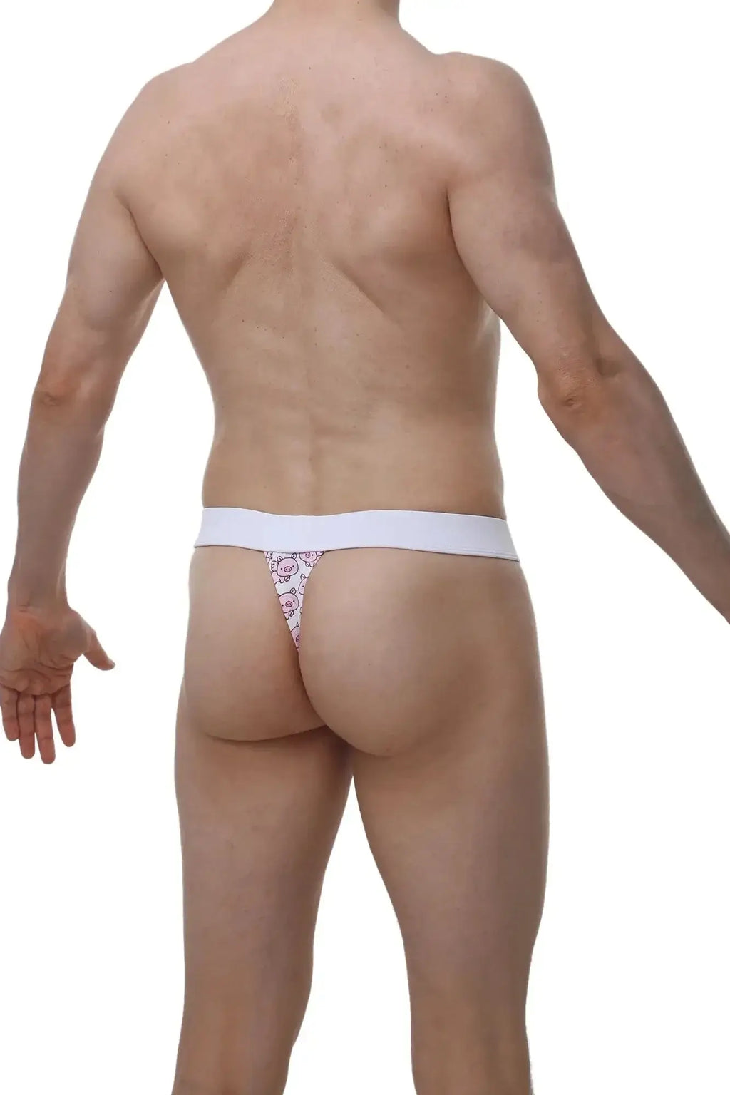 White thong with pink floral pattern from PetitQ featuring delicate lace detailing for comfortable everyday wear