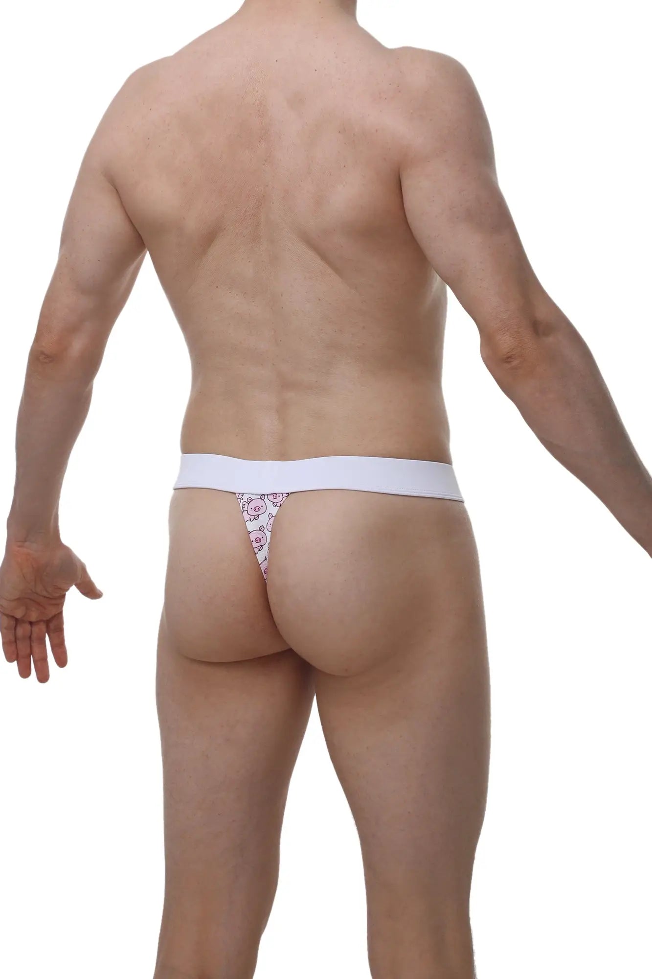White thong with pink floral pattern from PetitQ featuring delicate lace detailing for comfortable everyday wear