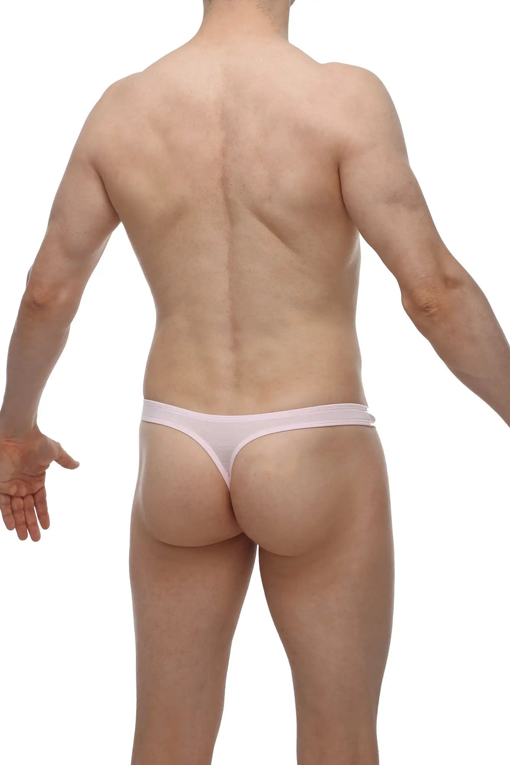 Petitq thong dome bamboo pink delicate light pink thong made of smooth stretchy bamboo fabric showing front side