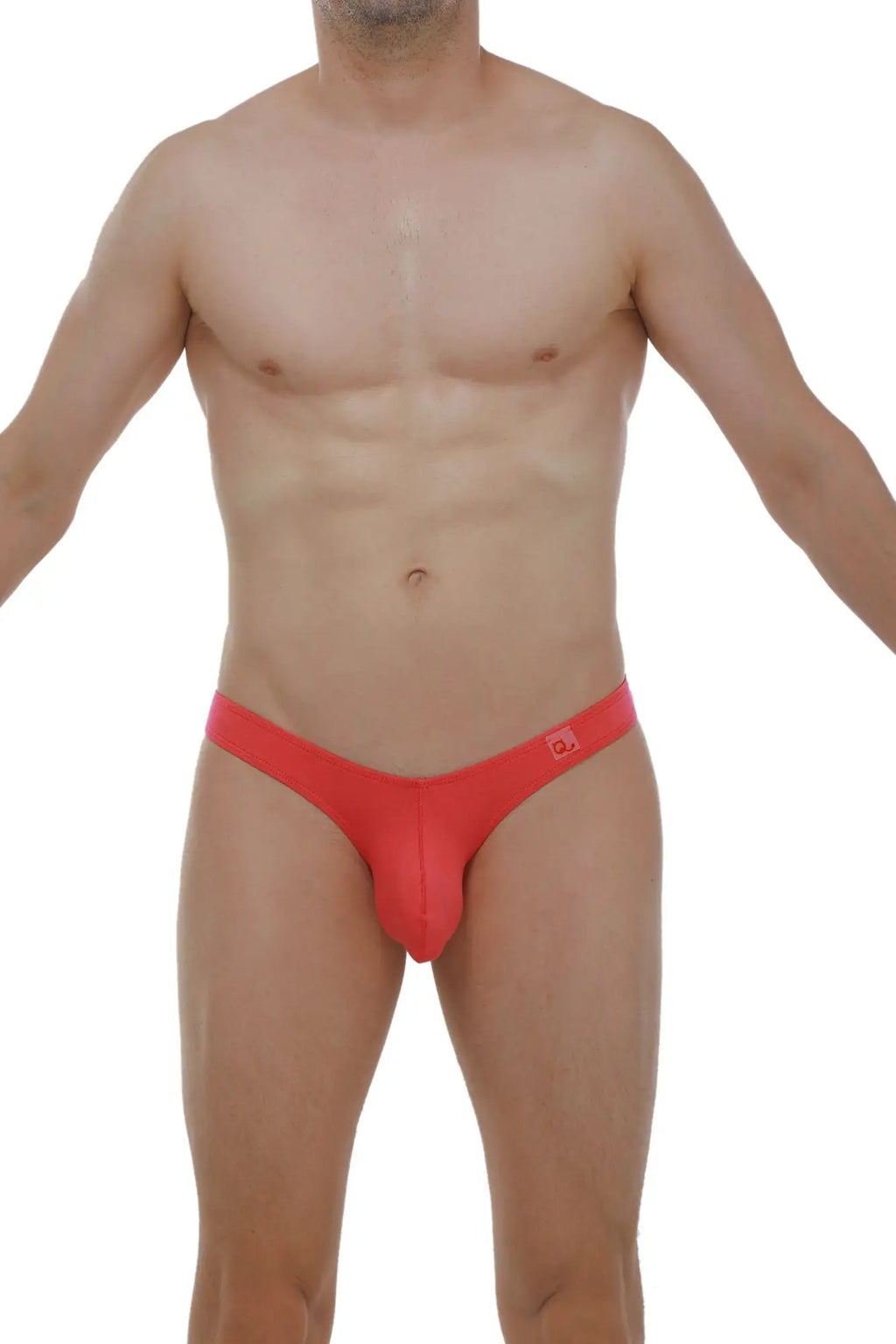 Petitq thong dome modal fuchsia red men’s briefs with snug fit and small logo on the waistband