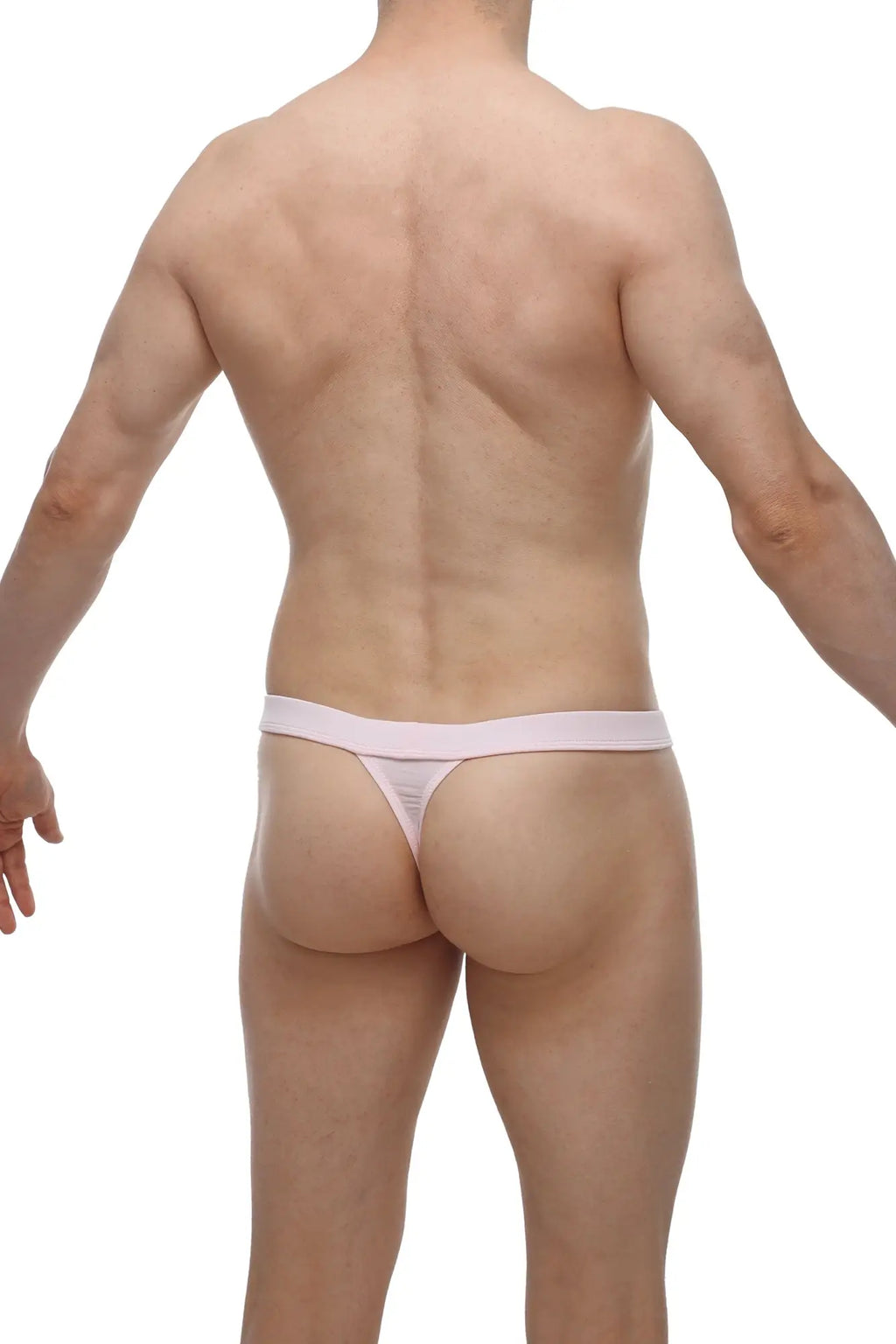 Petitq thong sillas bamboo pink made of smooth stretchy fabric with minimalist design shown from the back side