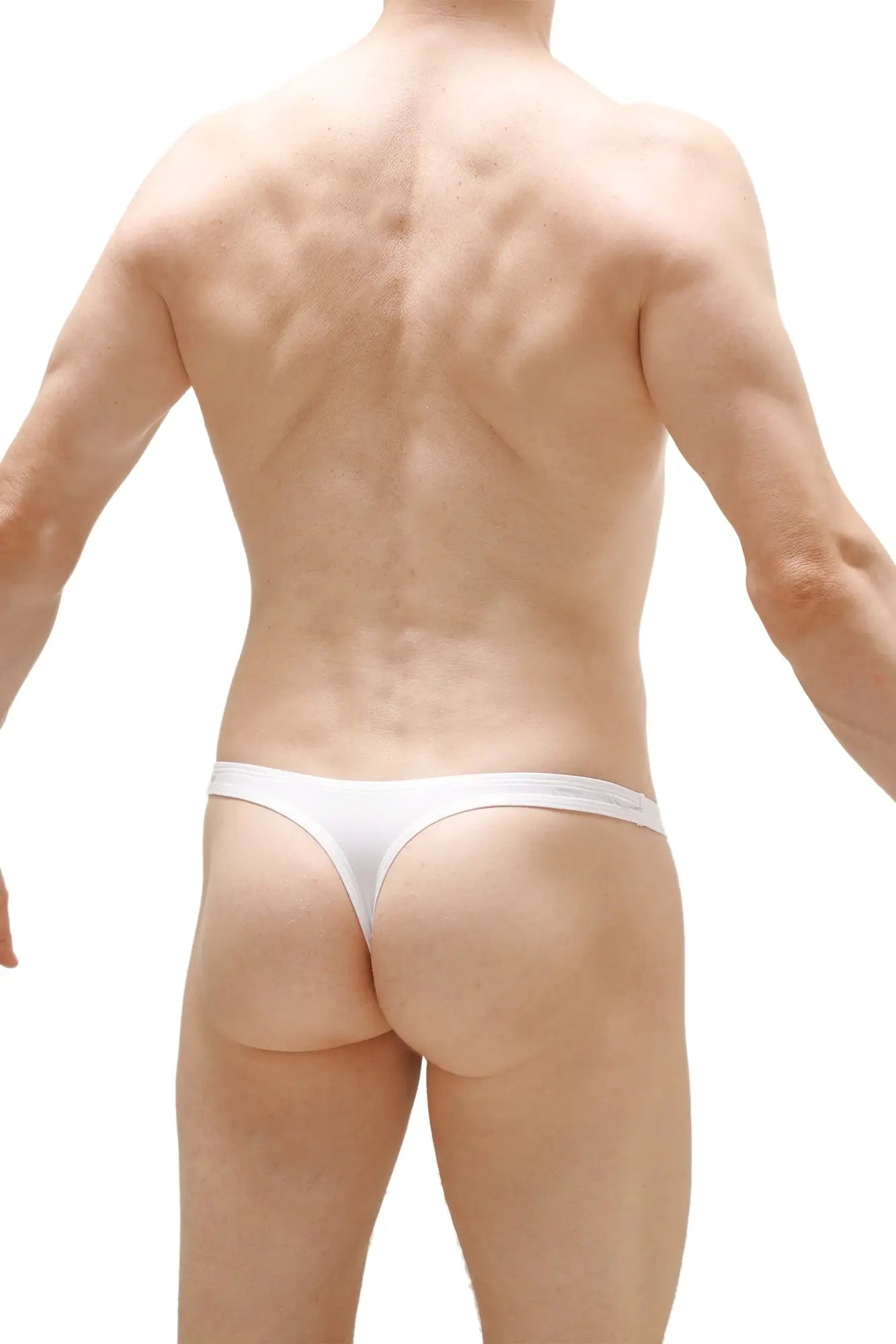 Petiteq thong torp open white seamless smooth white thong underwear showing front side design