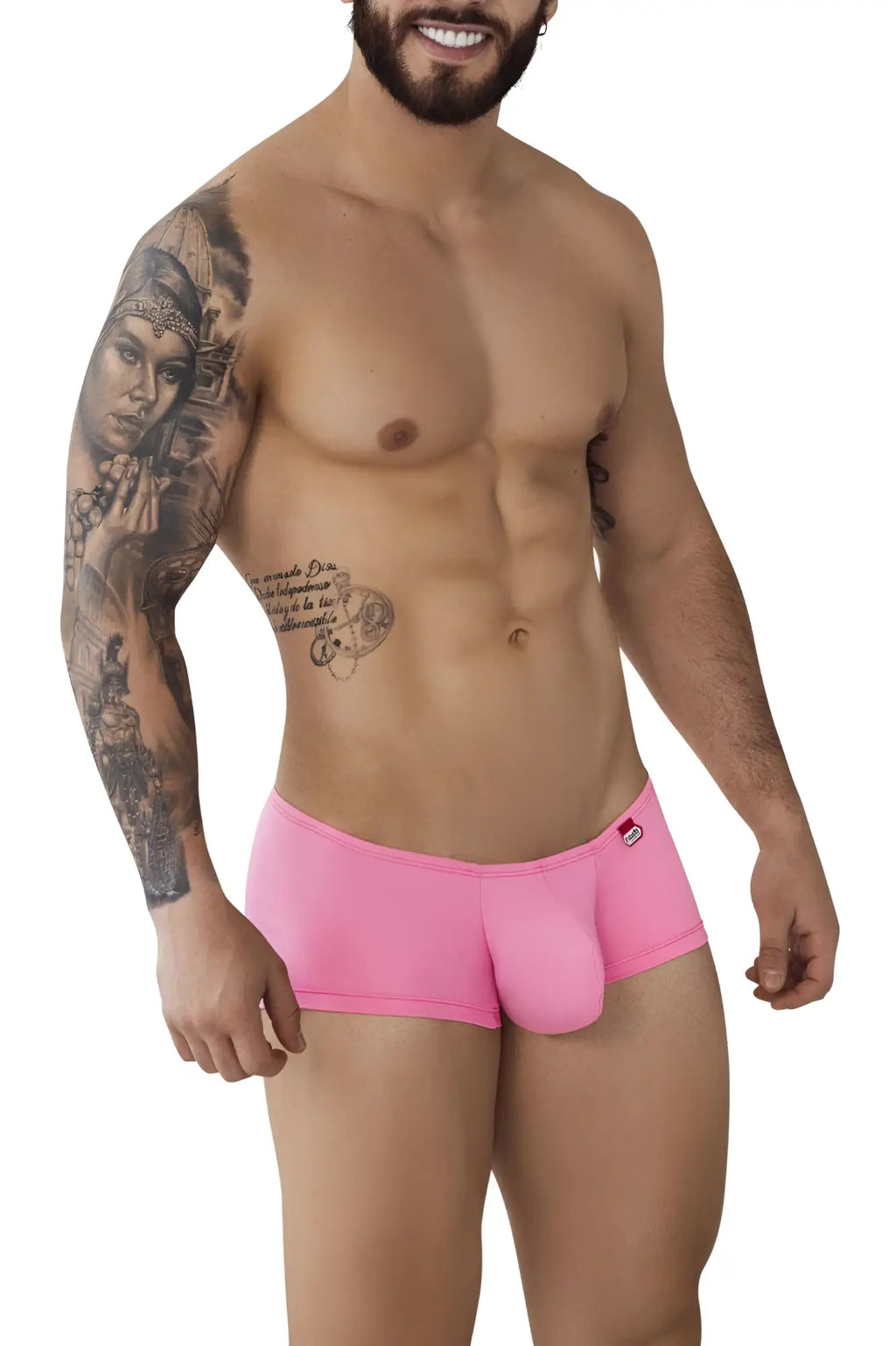 Bright pink pikante PIK 0976 Angola men’s briefs with smooth elastic fabric and small logo on waistband