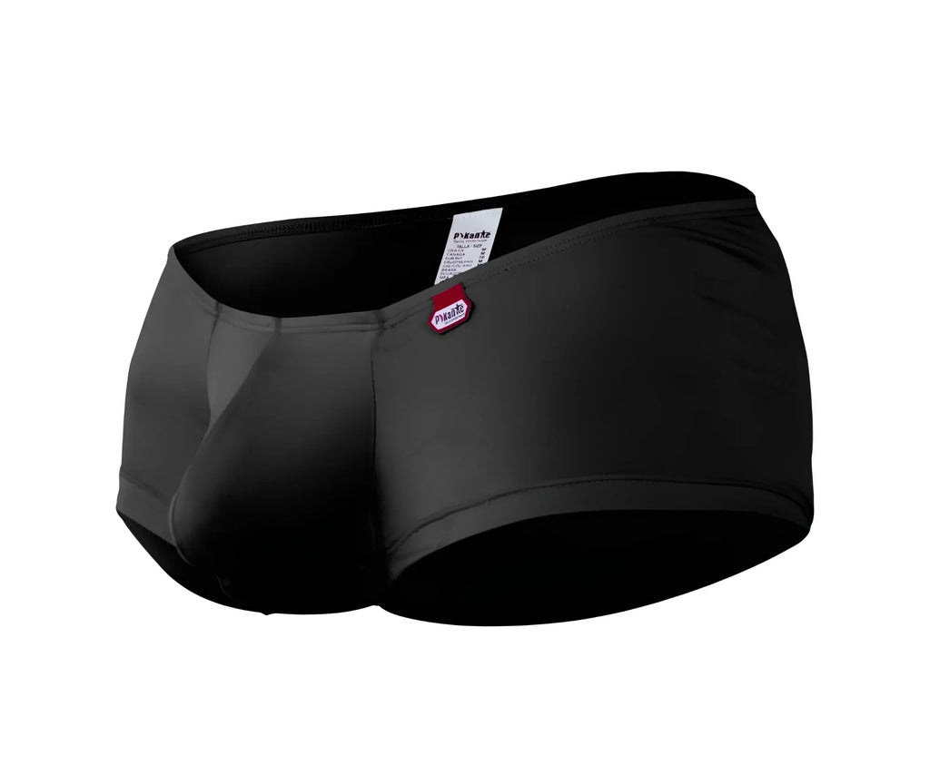 Pikante PIK 0976X Angola black men’s swim trunks with a sleek form-fitting design and subtle waistband branding