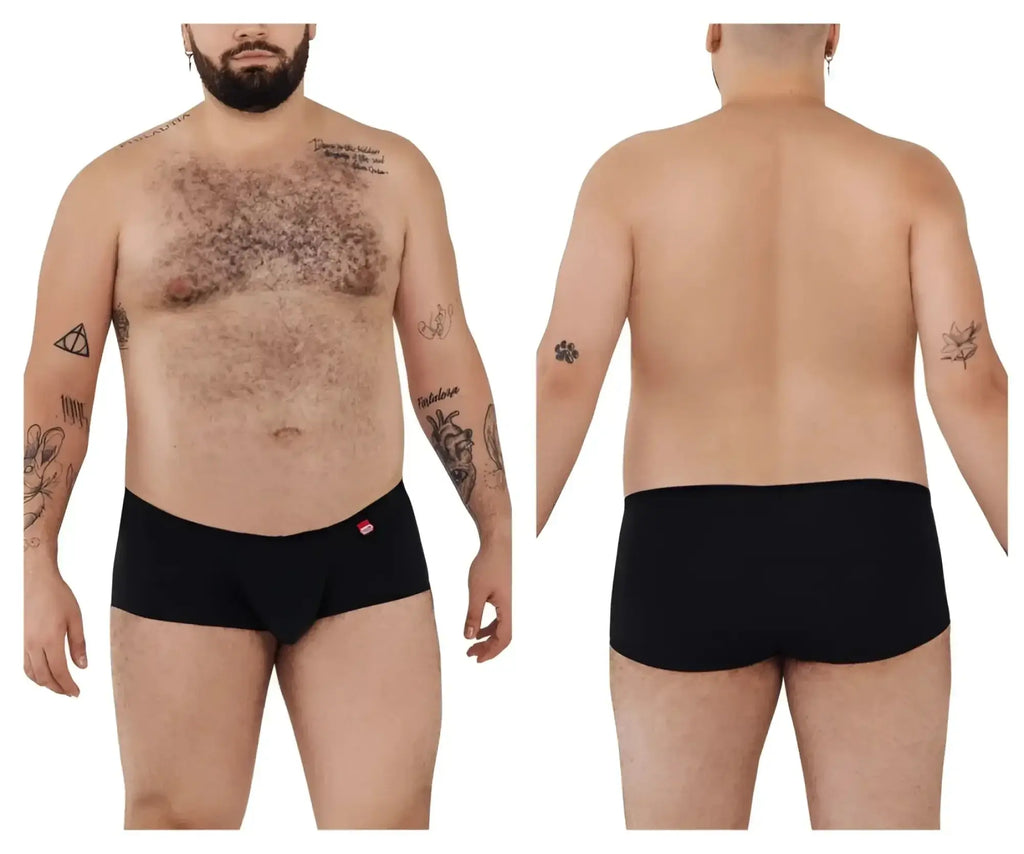 Pikante PIK 0976X Angola trunks in black, showing front and back views on a model.