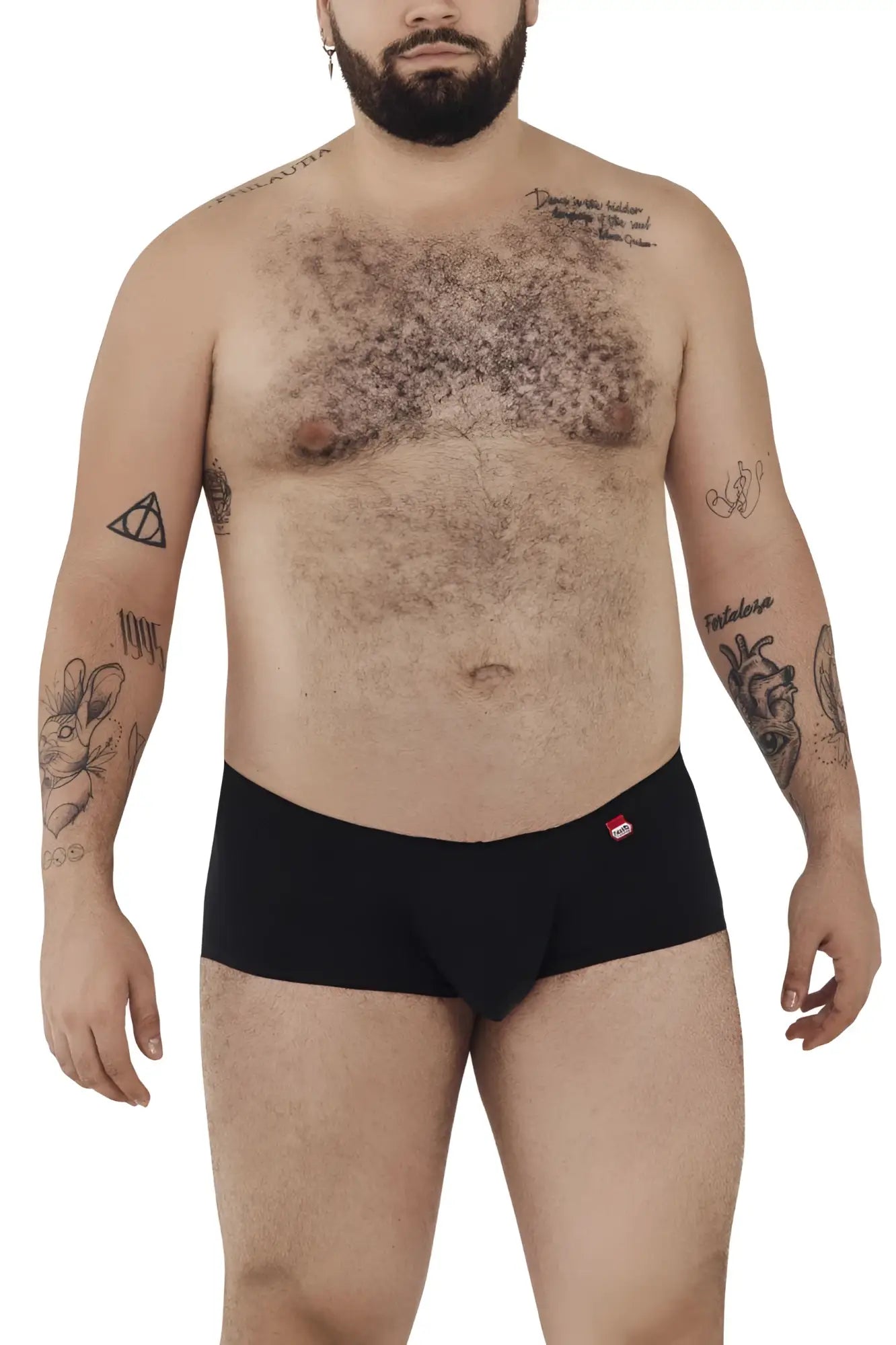 Black pikante pik 0976x angola trunks briefs with a small red logo on the waistband for comfortable wear