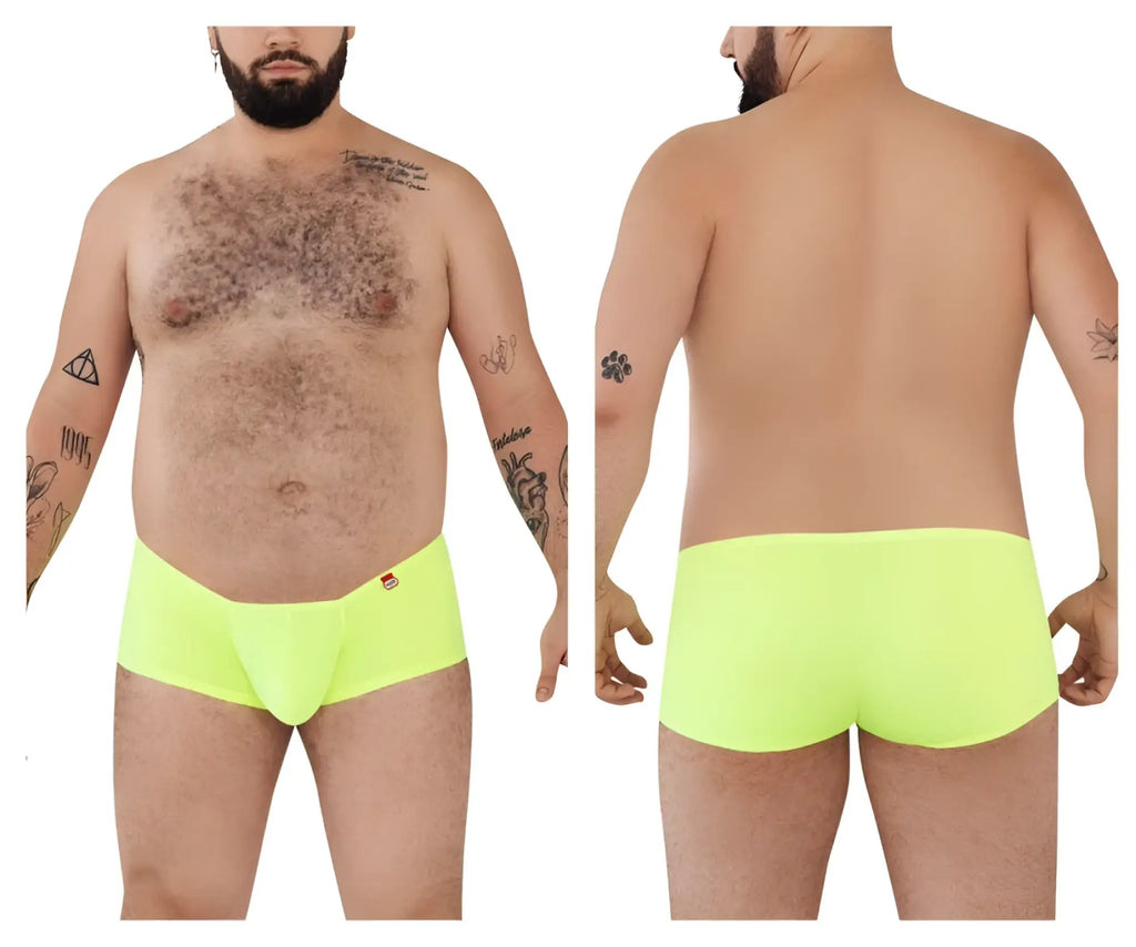 Neon yellow Pikante PIK 0976X Angola trunks in green color with vibrant briefs design for comfortable wear