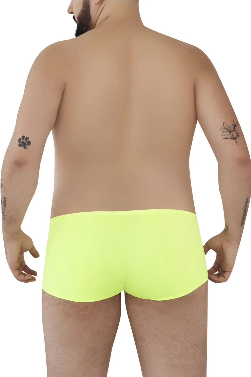 Neon yellow pikante pik 0976x angola trunks briefs in front view made of soft fabric for comfortable wear