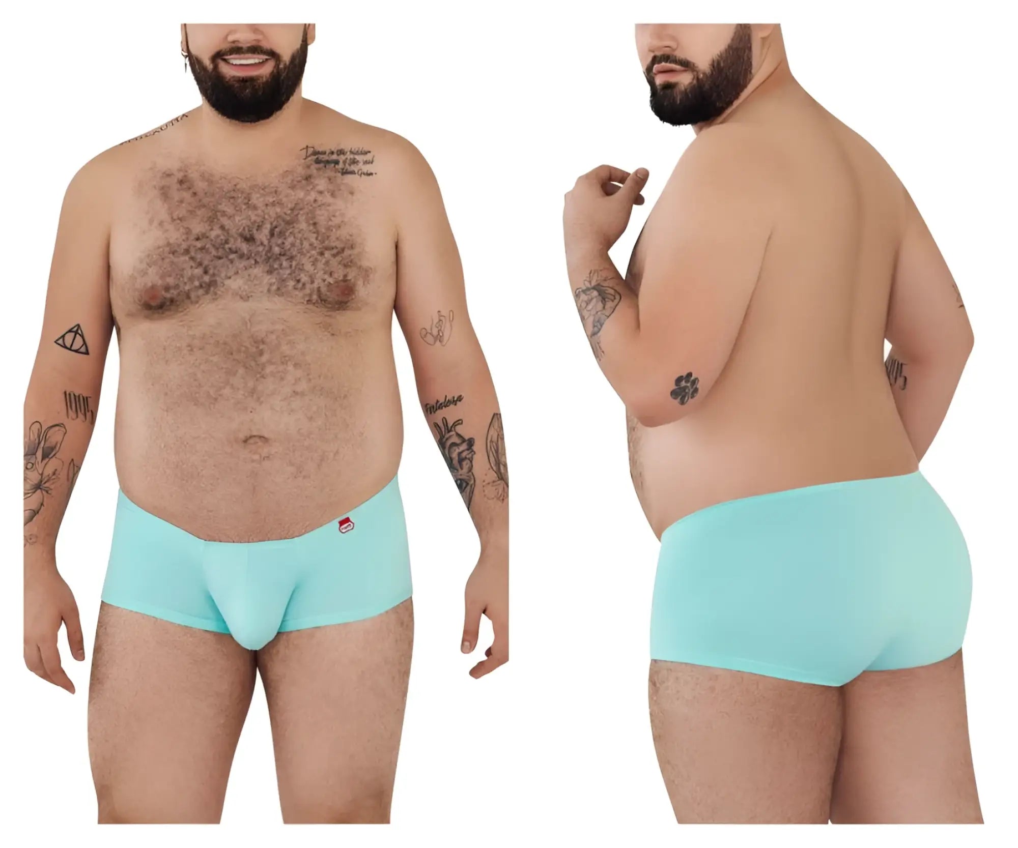 Light blue pikante pik 0976x angola trunks men’s briefs with small red logo on waistband