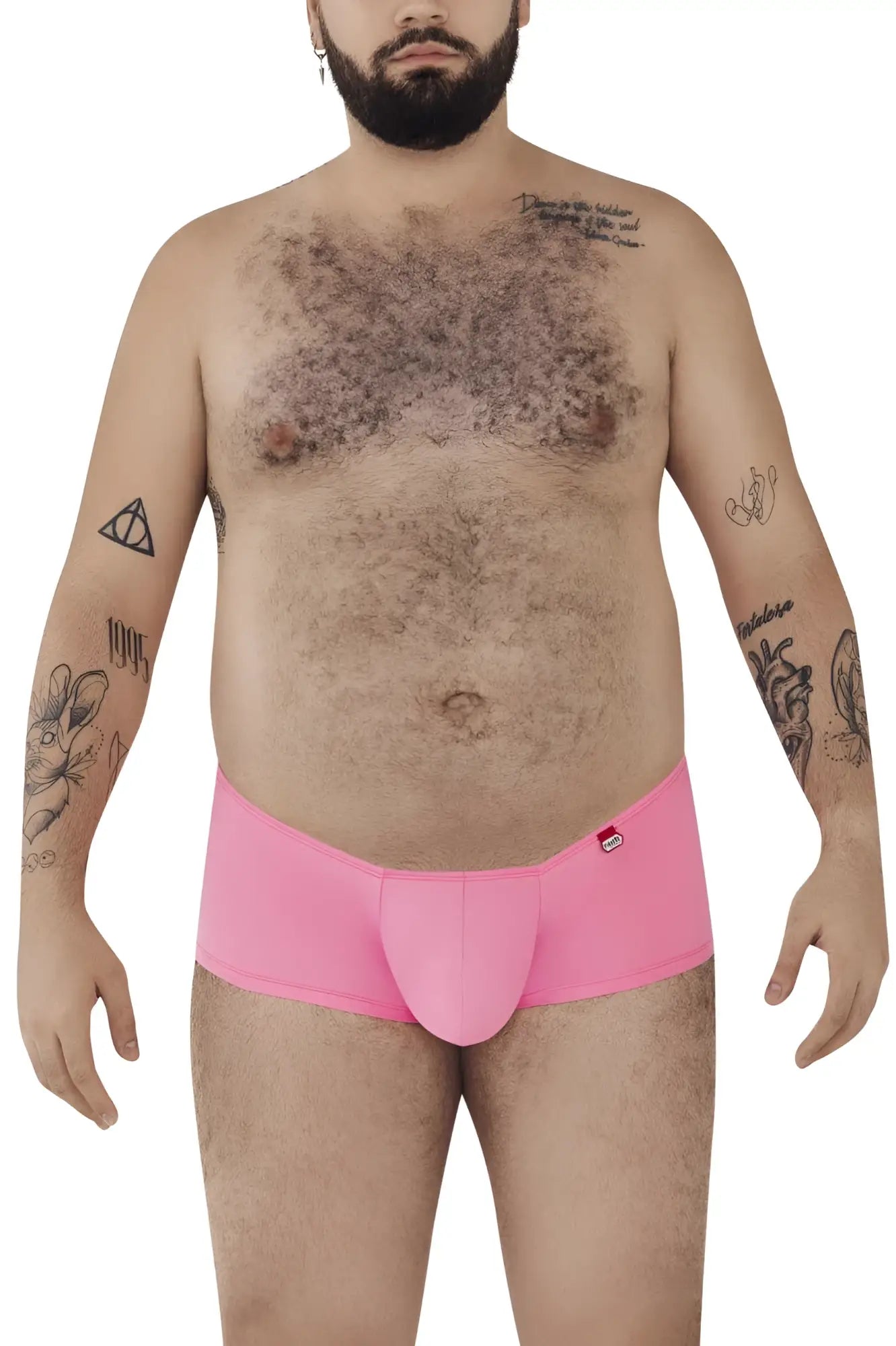 Pikante pik 0976x angola trunks bright pink form-fitting briefs with smooth fabric and small red logo on waistband