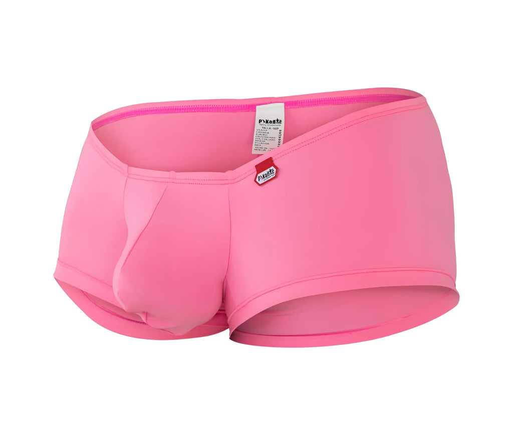 Pink mens briefs with snug fit and elastic waistband featuring dynamo logo in pikante pik 0976x angola trunks
