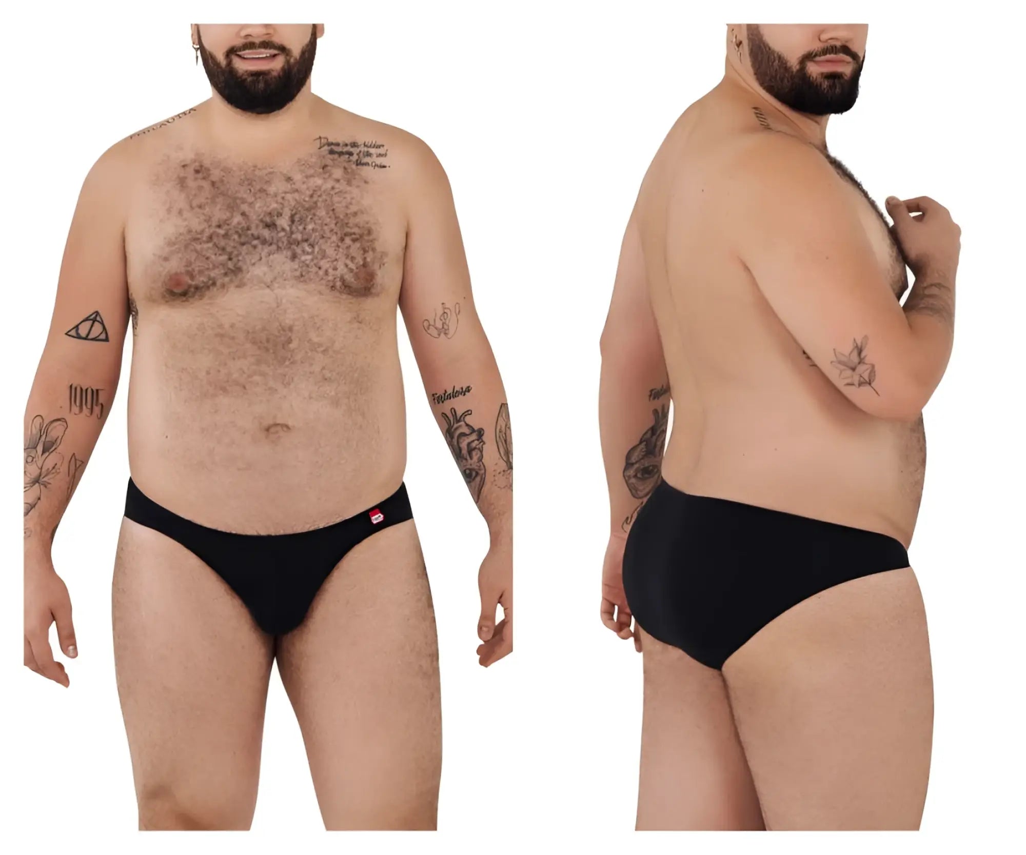 Black pikante pik 0977x angola bikini briefs with small red logo on waistband in soft fabric for comfortable wear