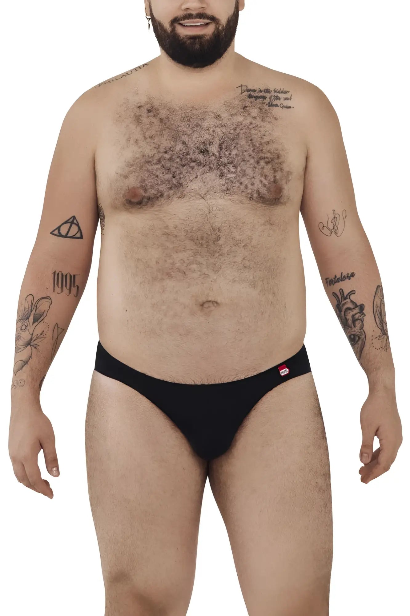 Black pikante PIK 0977X Angola bikini briefs with red and white logo on waistband in comfortable fabric