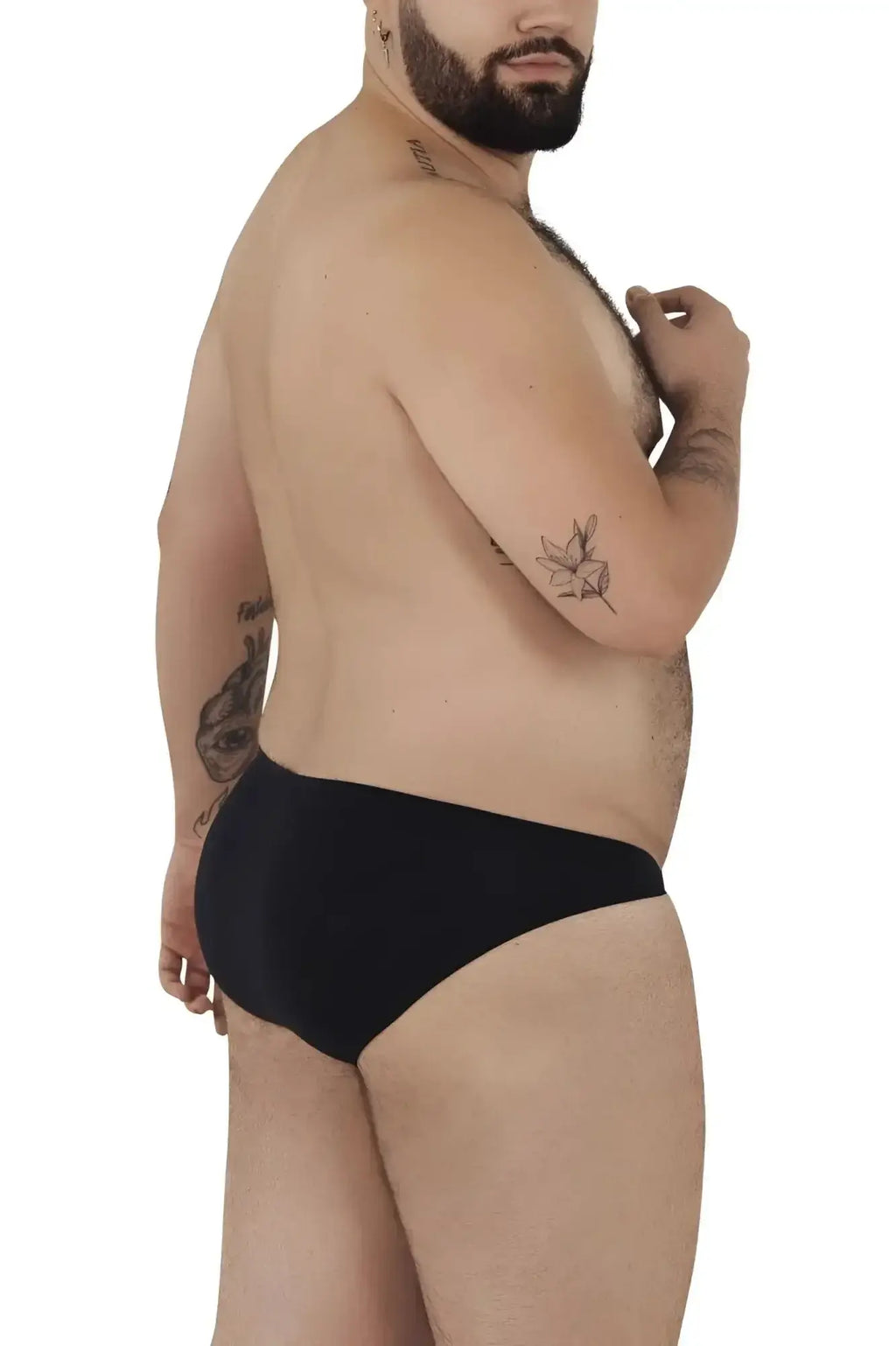 Side view of Pikante PIK 0977X Angola bikini in black, worn by a man.