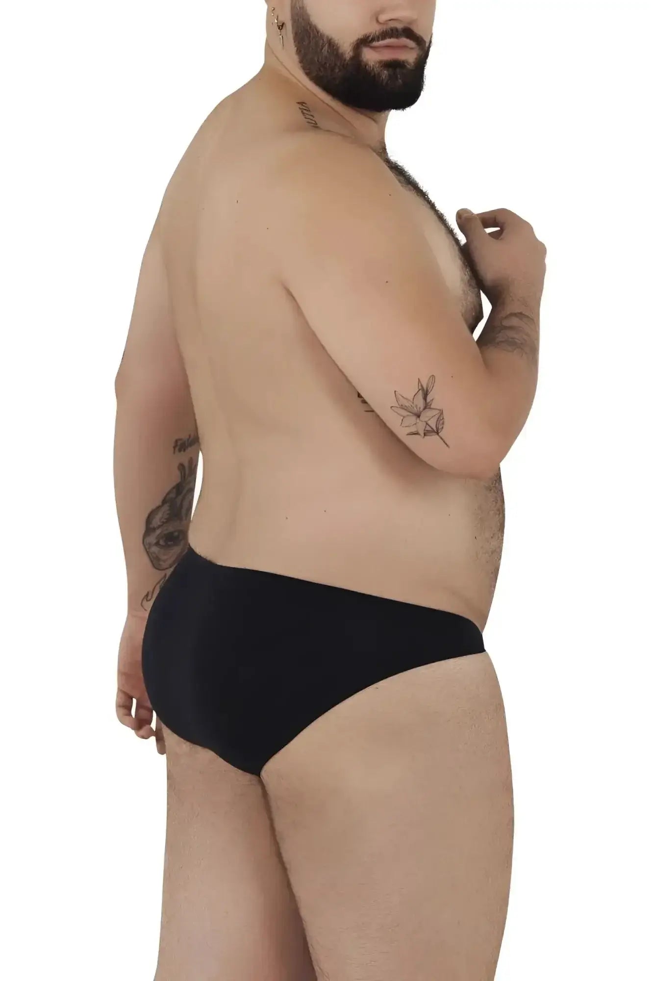 Side view of Pikante PIK 0977X Angola bikini in black, worn by a man.