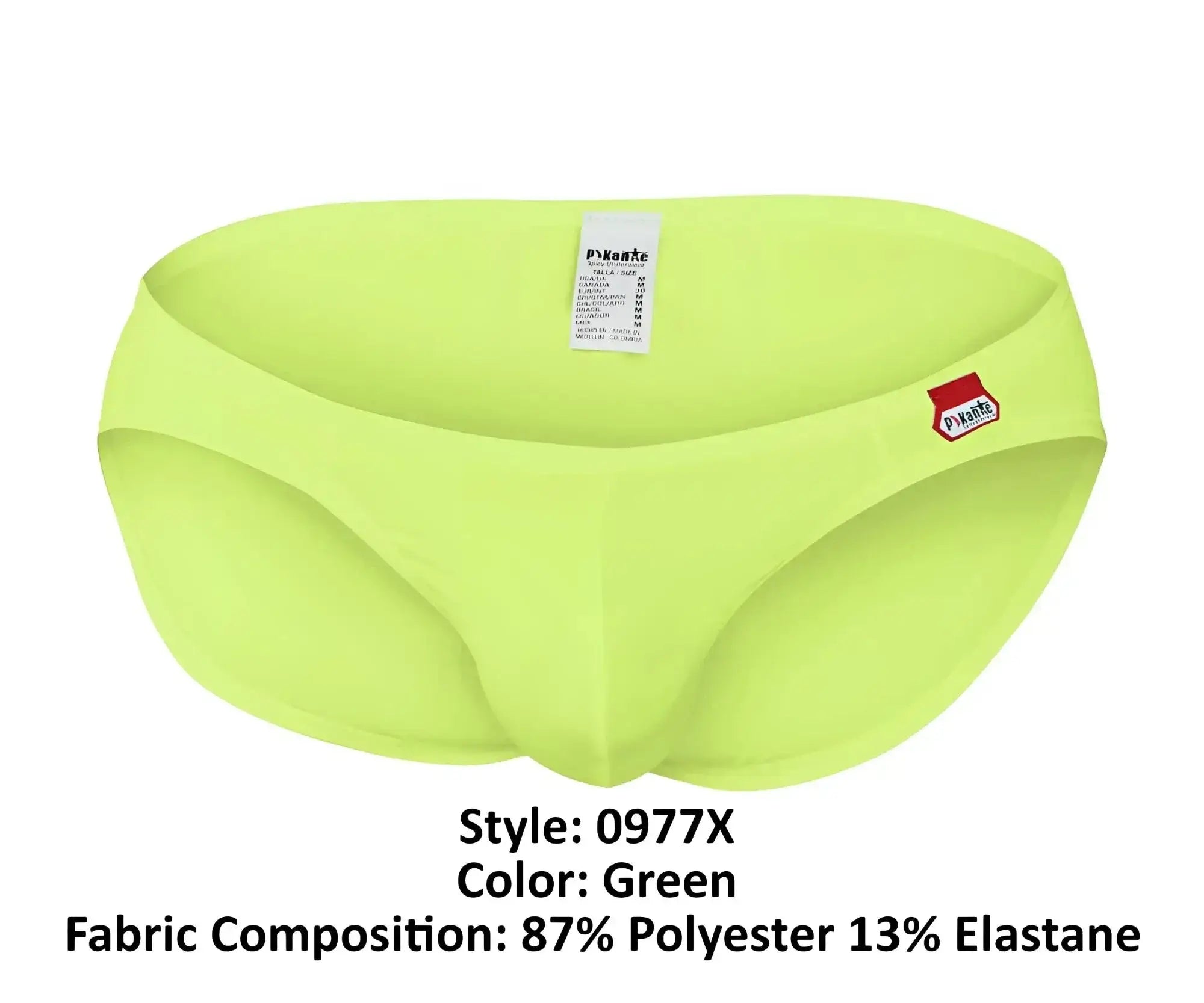 Front view of the Pikante PIK 0977X Angola bikini in green.