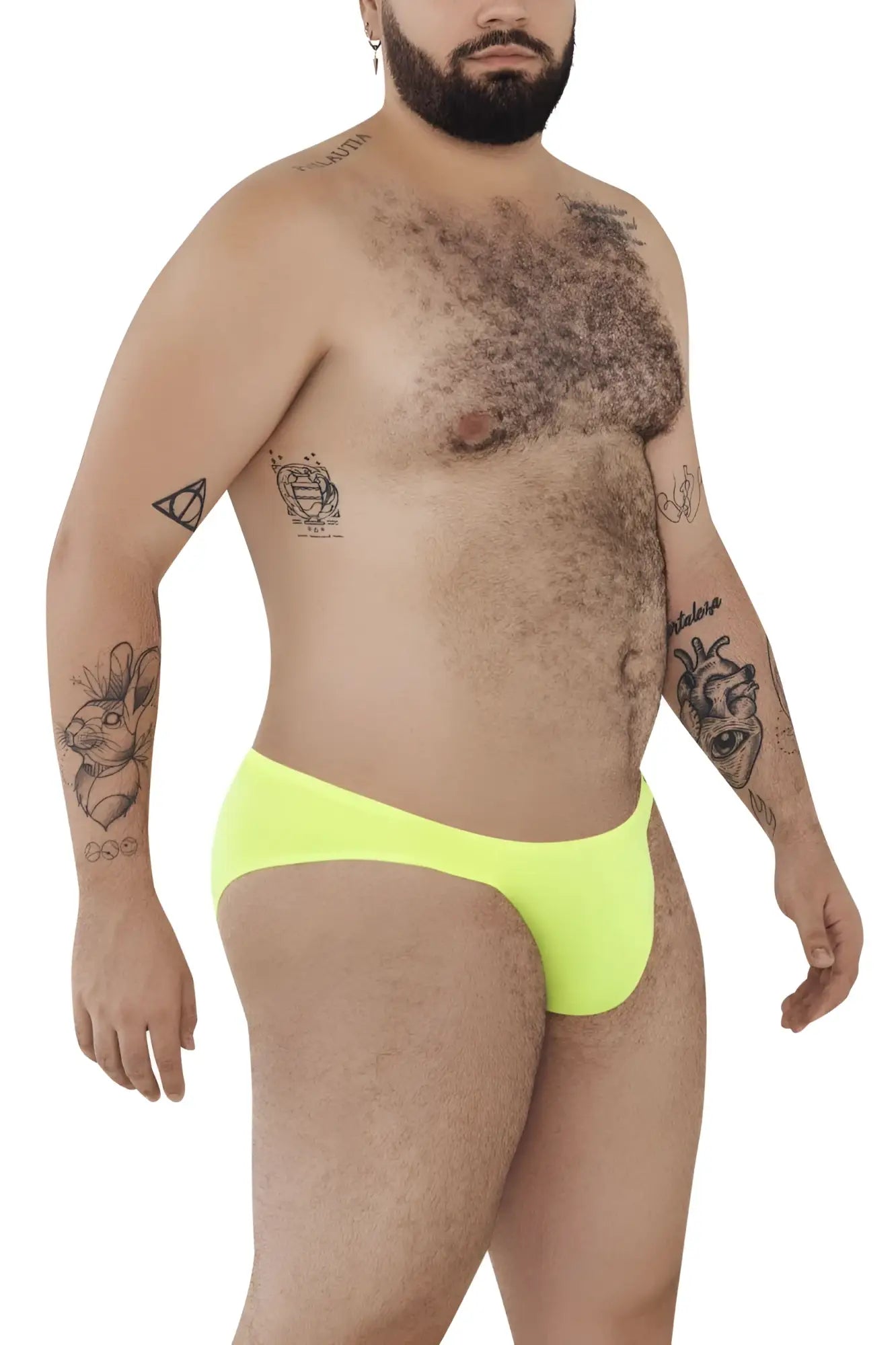 Bright neon yellow briefs from Pikante PIK 0977X Angola bikini in green featuring vibrant color and sleek design
