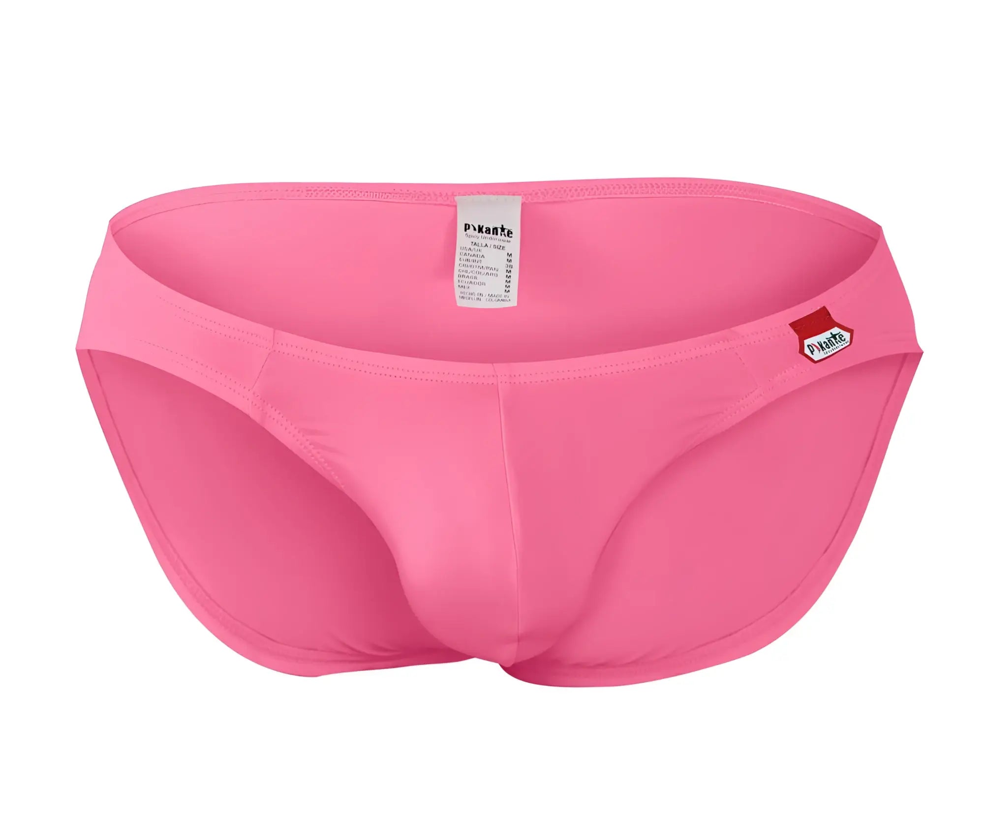 Bright pink snug fit men’s swim trunks with elastic waistband and puma logo on the side pikante PIK 0977X Angola bikini