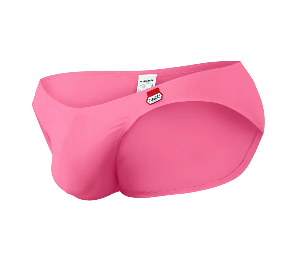 Pink pikante pik 0977x angola bikini briefs with red and white logo waistband for men