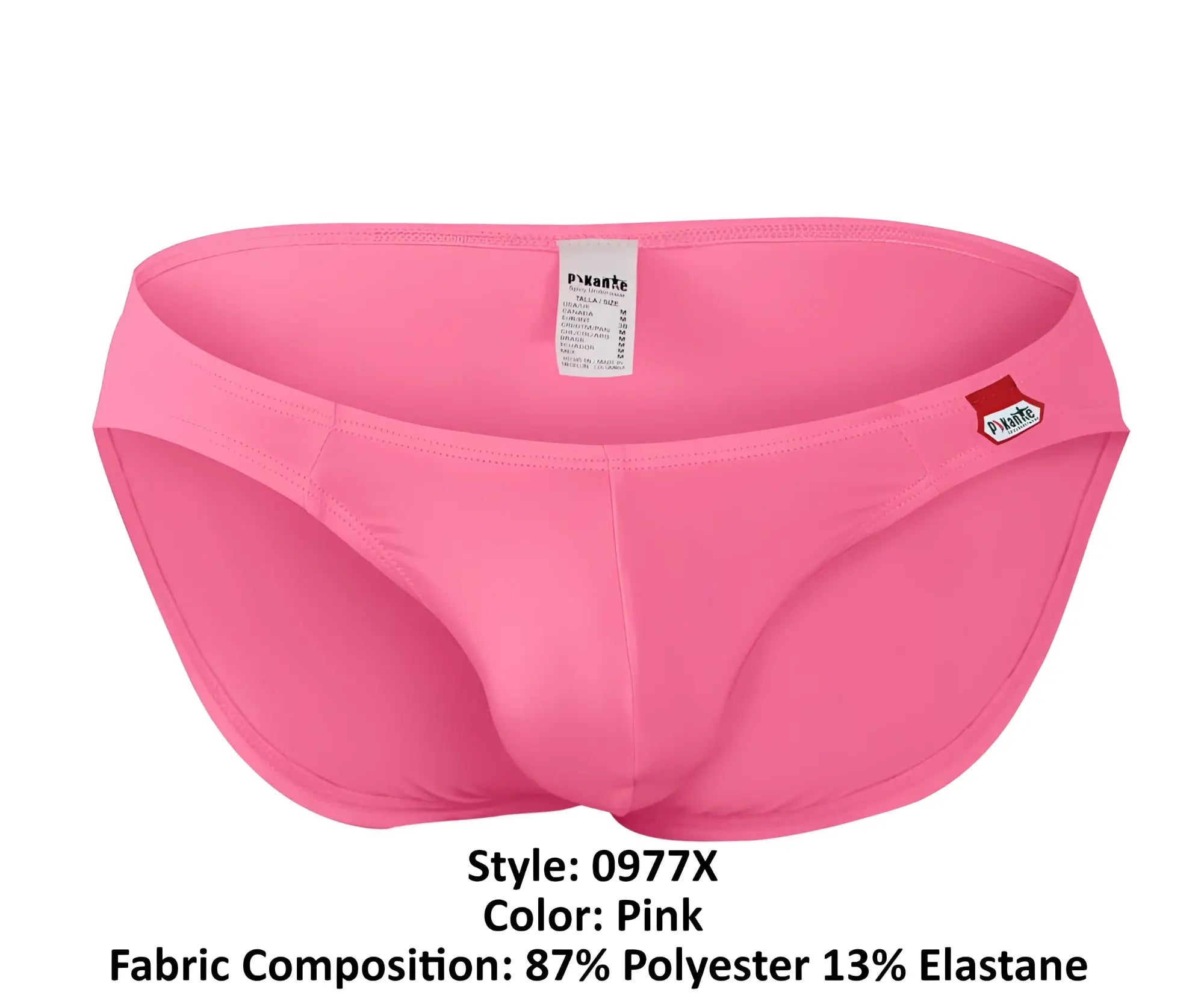 Pink men’s swim trunks by pyranha style 0977x featuring angola bikini design in vibrant pink color