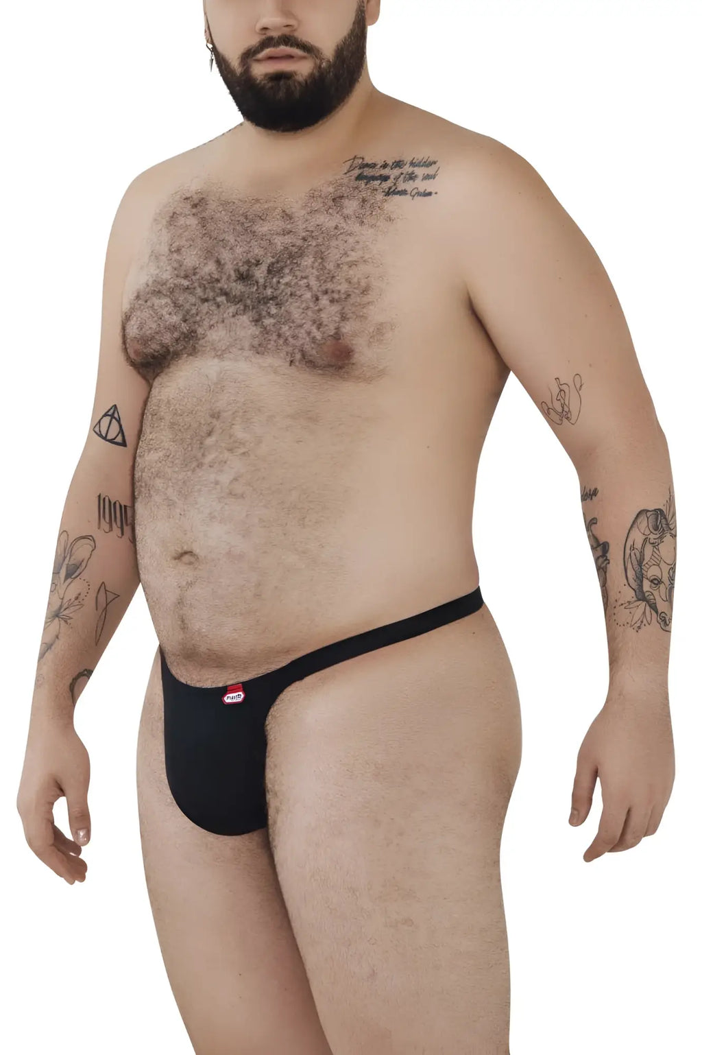 Black pikante PIK 0978X angola thong with small red logo on the side for men