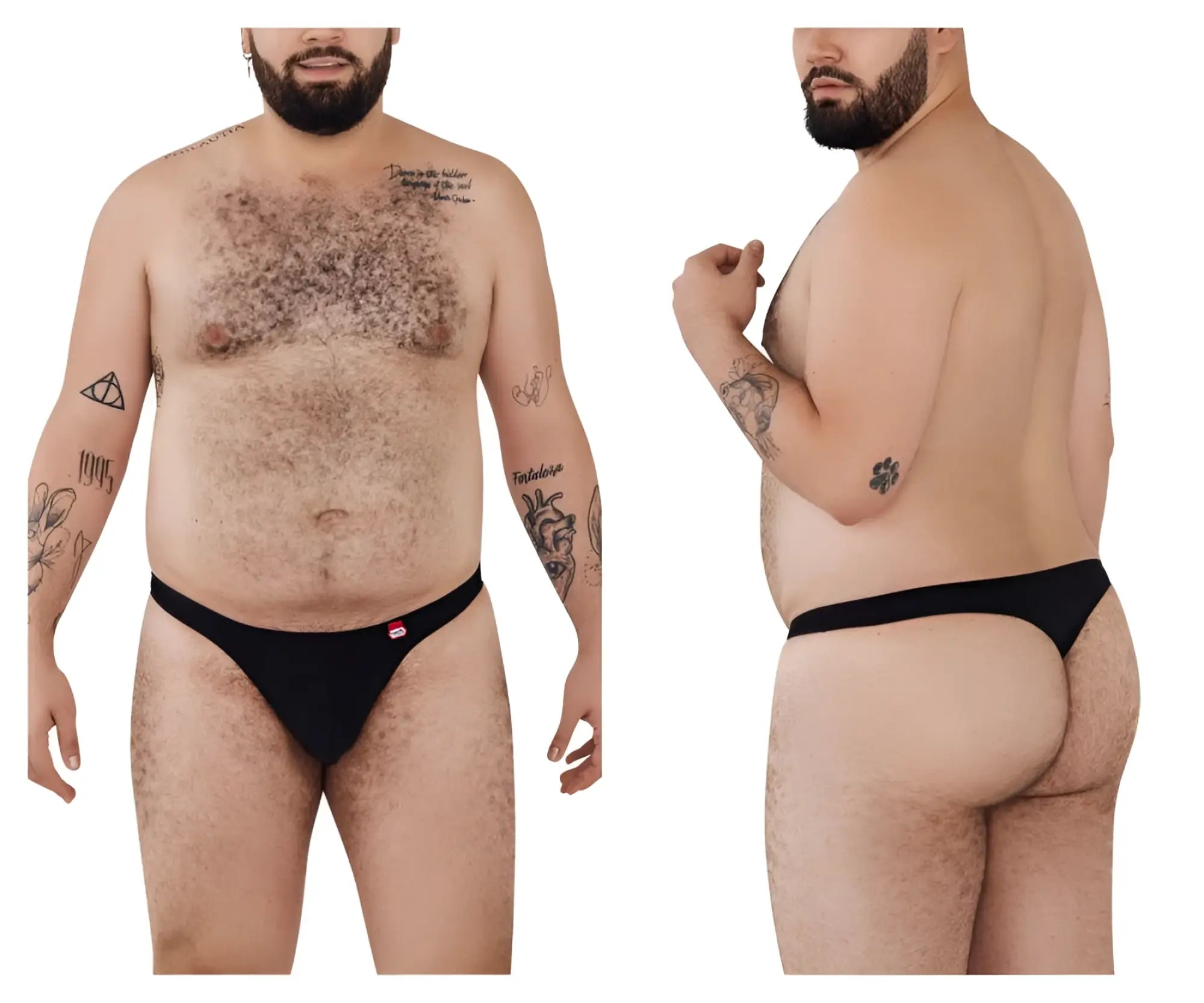 Black pikante pik 0978x angola briefs with small red logo on left hipband in comfortable fabric