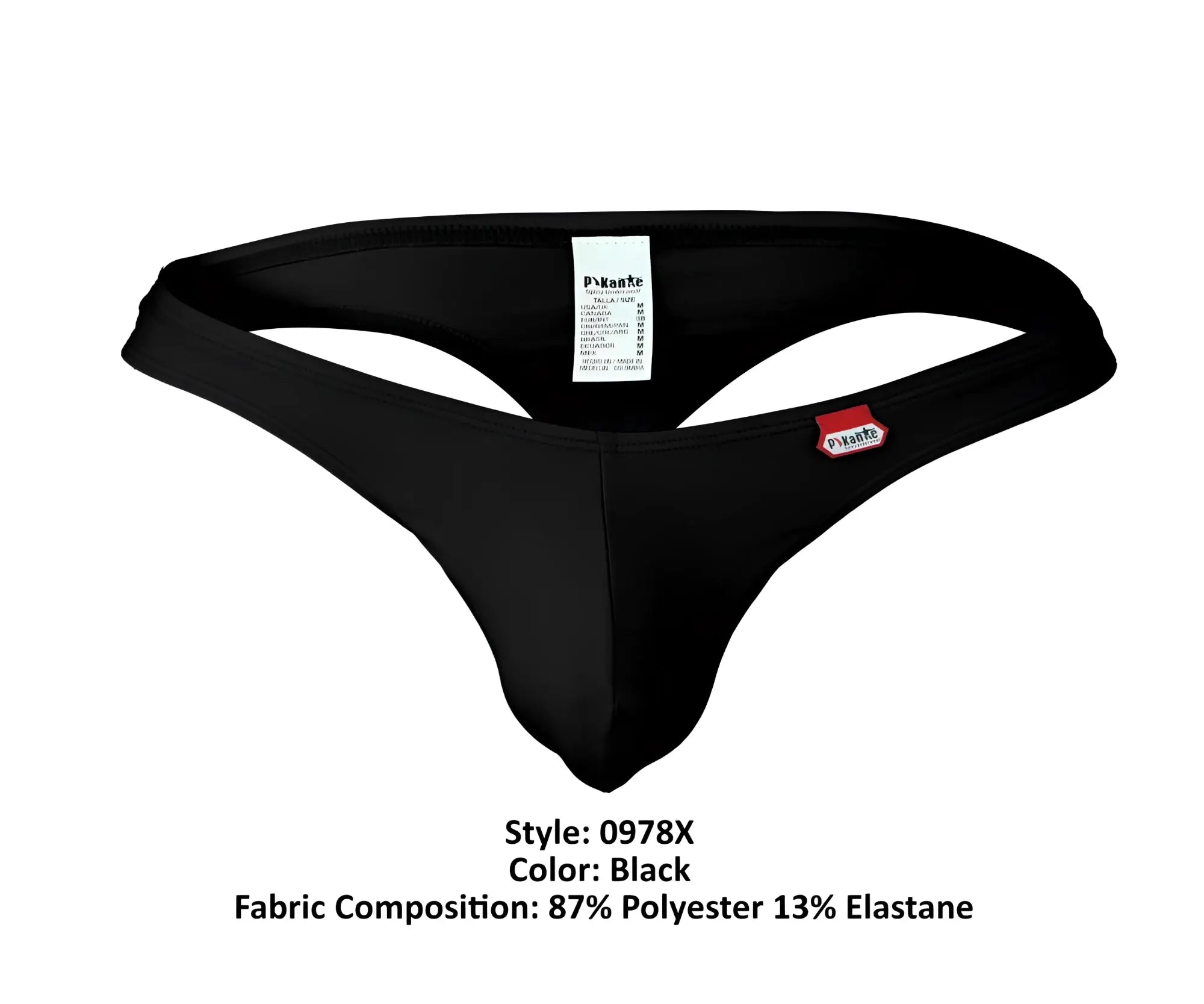 Black pikante thongs pik 0978x angola with sleek form-fitting design made of 87 polyester 13 elastane
