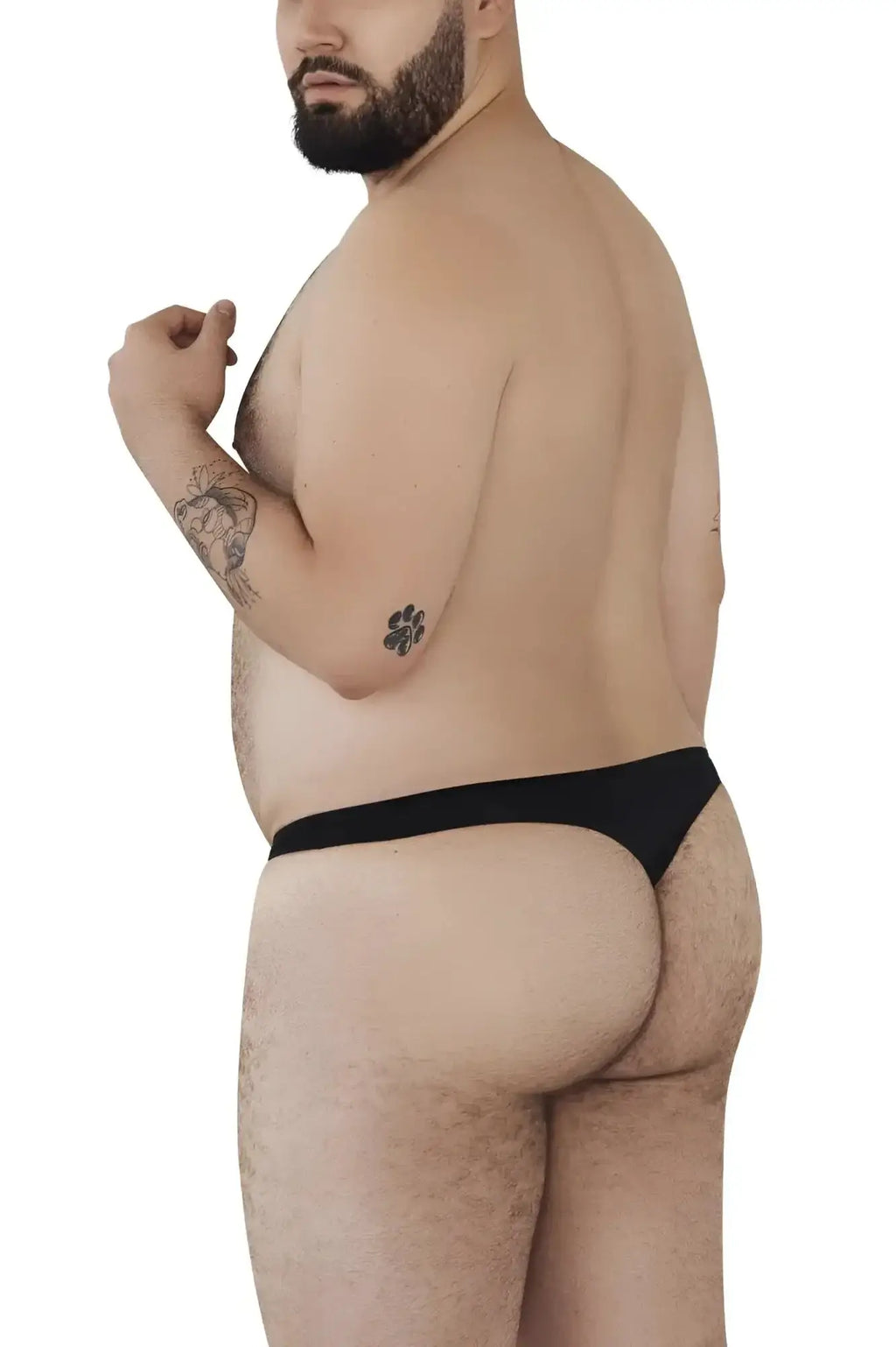 Side view of a man wearing Pikante PIK 0978X Angola thong in black.