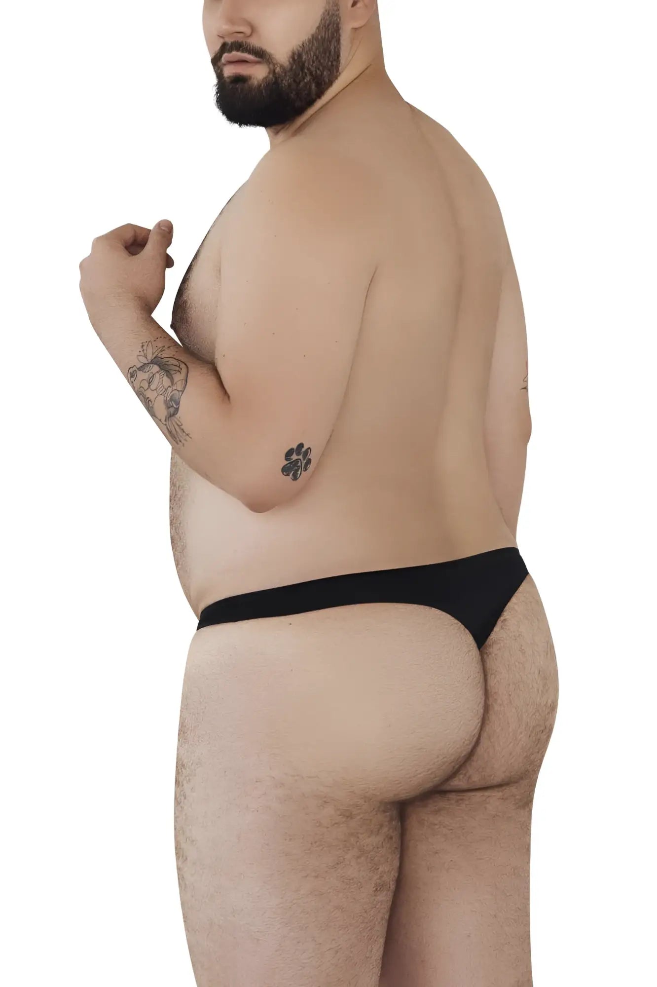 Side view of a man wearing Pikante PIK 0978X Angola thong in black.