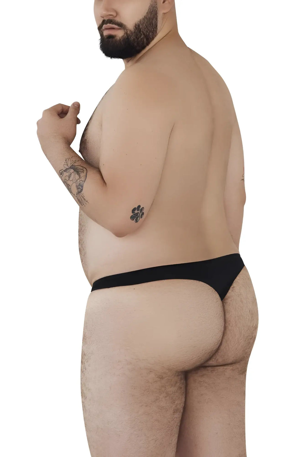 Black pikante pik 0978x angola thong worn by a man showing the back side with sleek minimal coverage