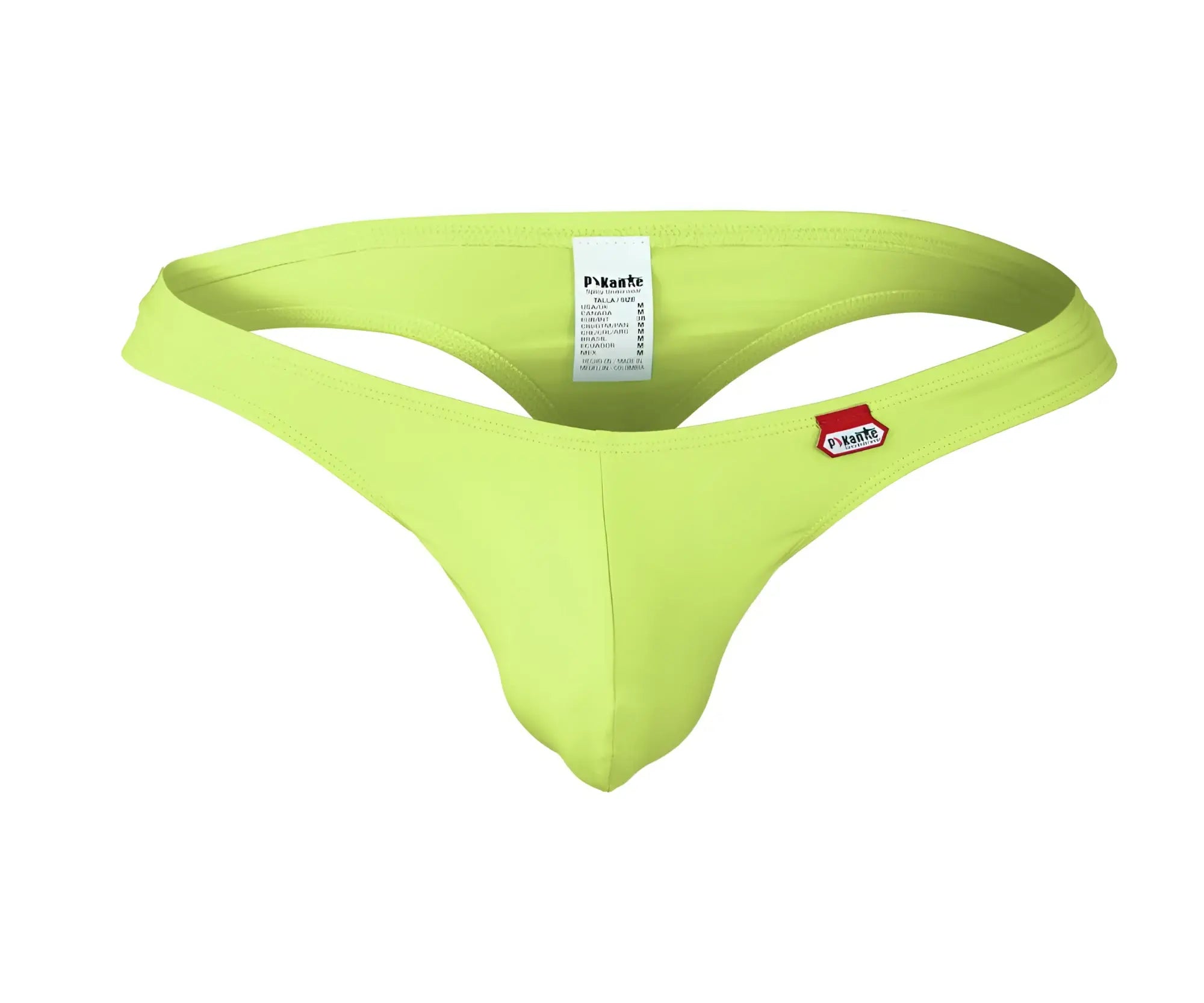 Front view of the green Pikante PIK 0978X Angola thong on a white background.