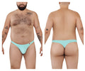 Light blue Pikante PIK 0978X Angola thong with a small red logo on the left hipband showing the back side