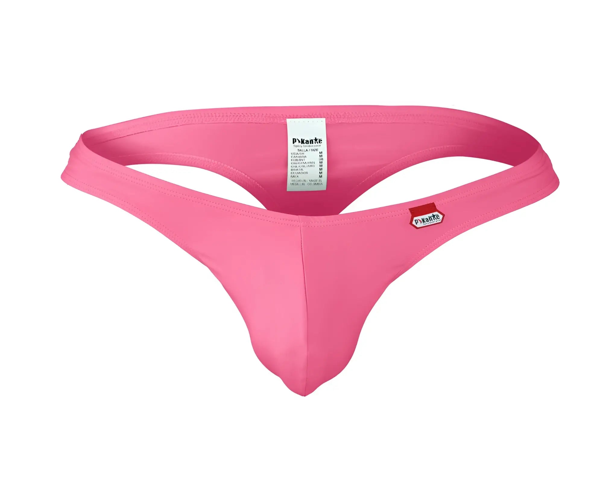 Front view of the pink Pikante PIK 0978X Angola thong on a white background.