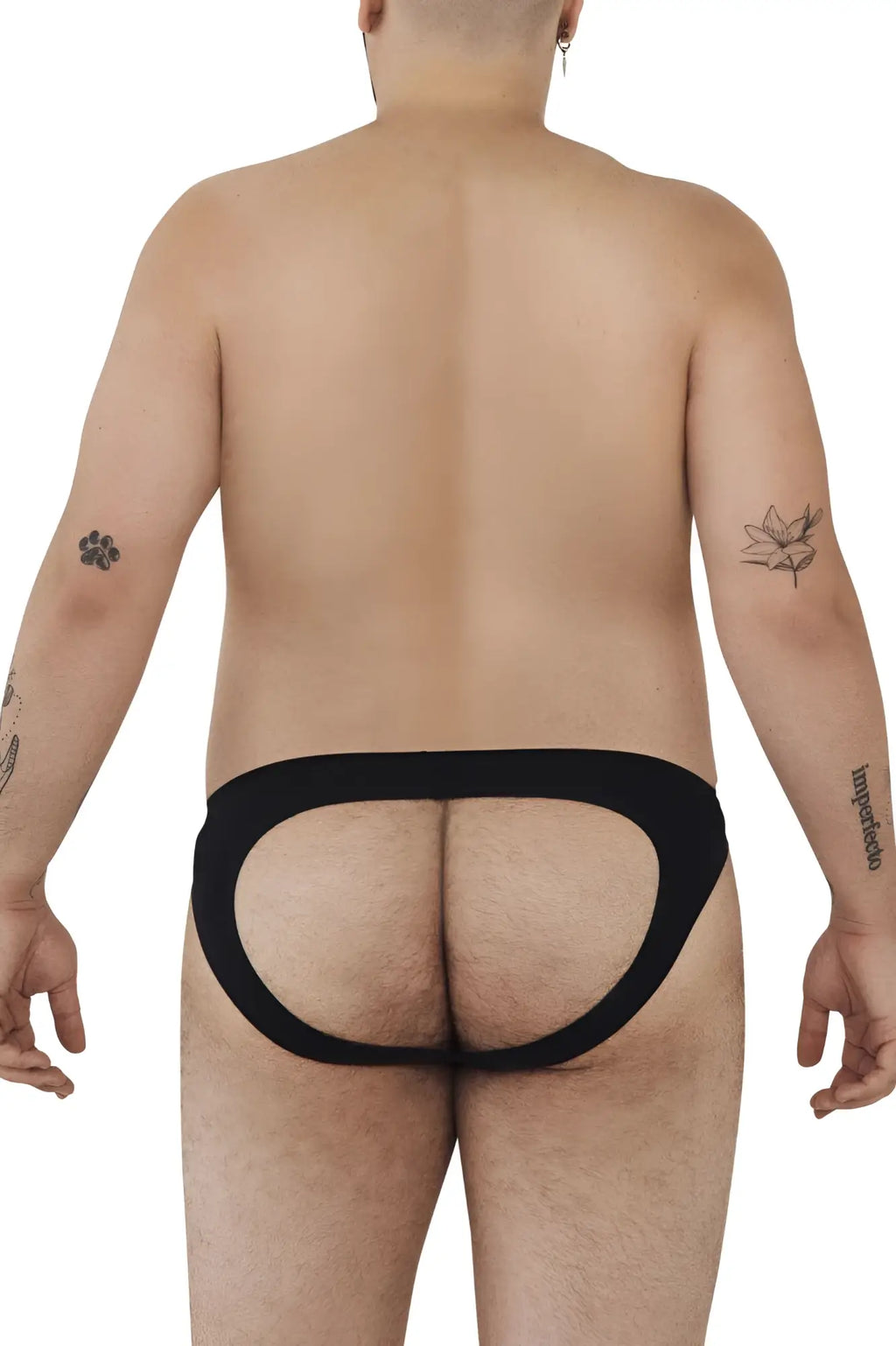 Black pikante pik 0979x angola jockstrap briefs with wide elastic waistband shown from the back