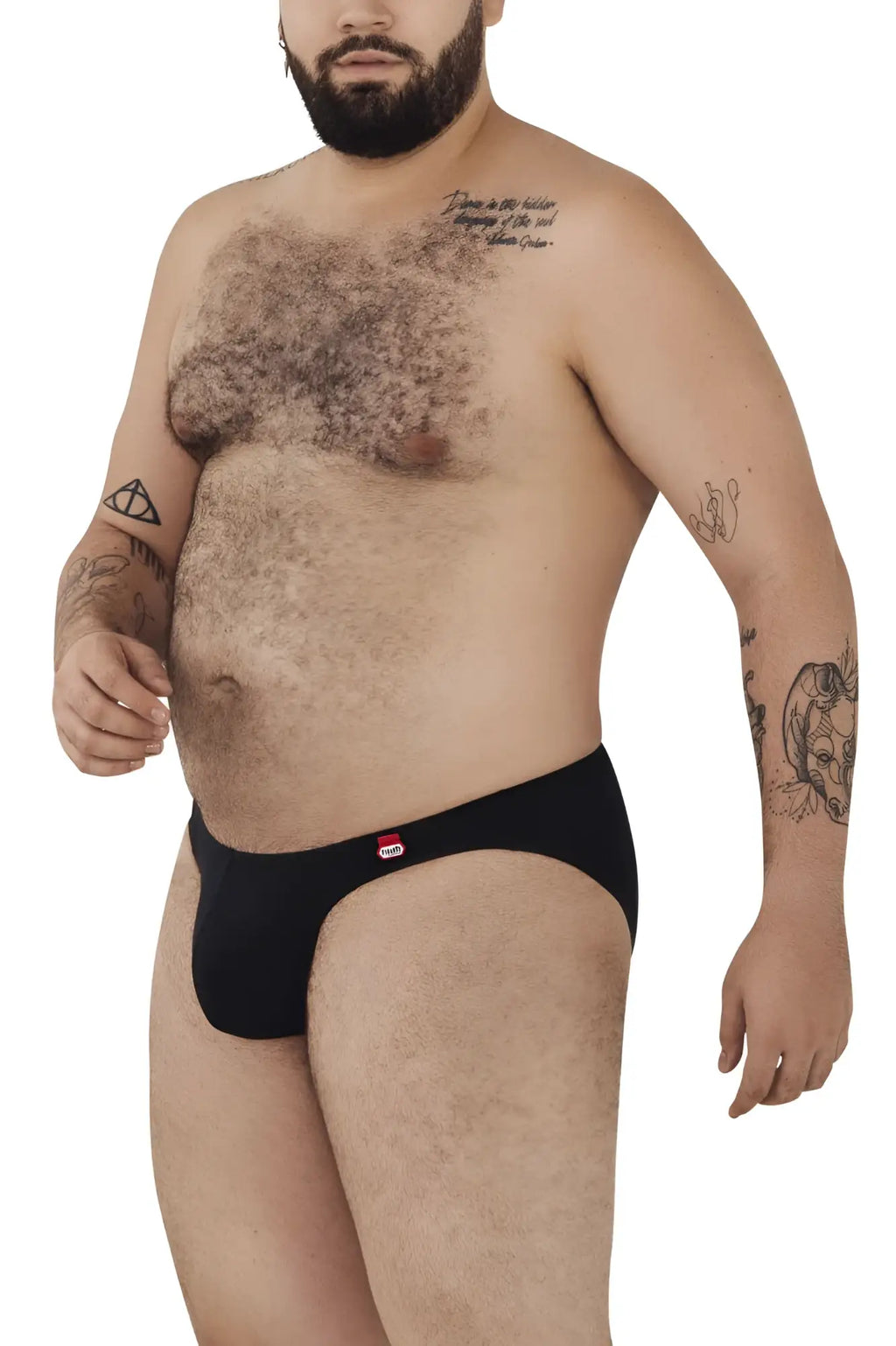 Black Pikante PIK 0979X Angola jockstrap with a small red and white logo on the left hipband
