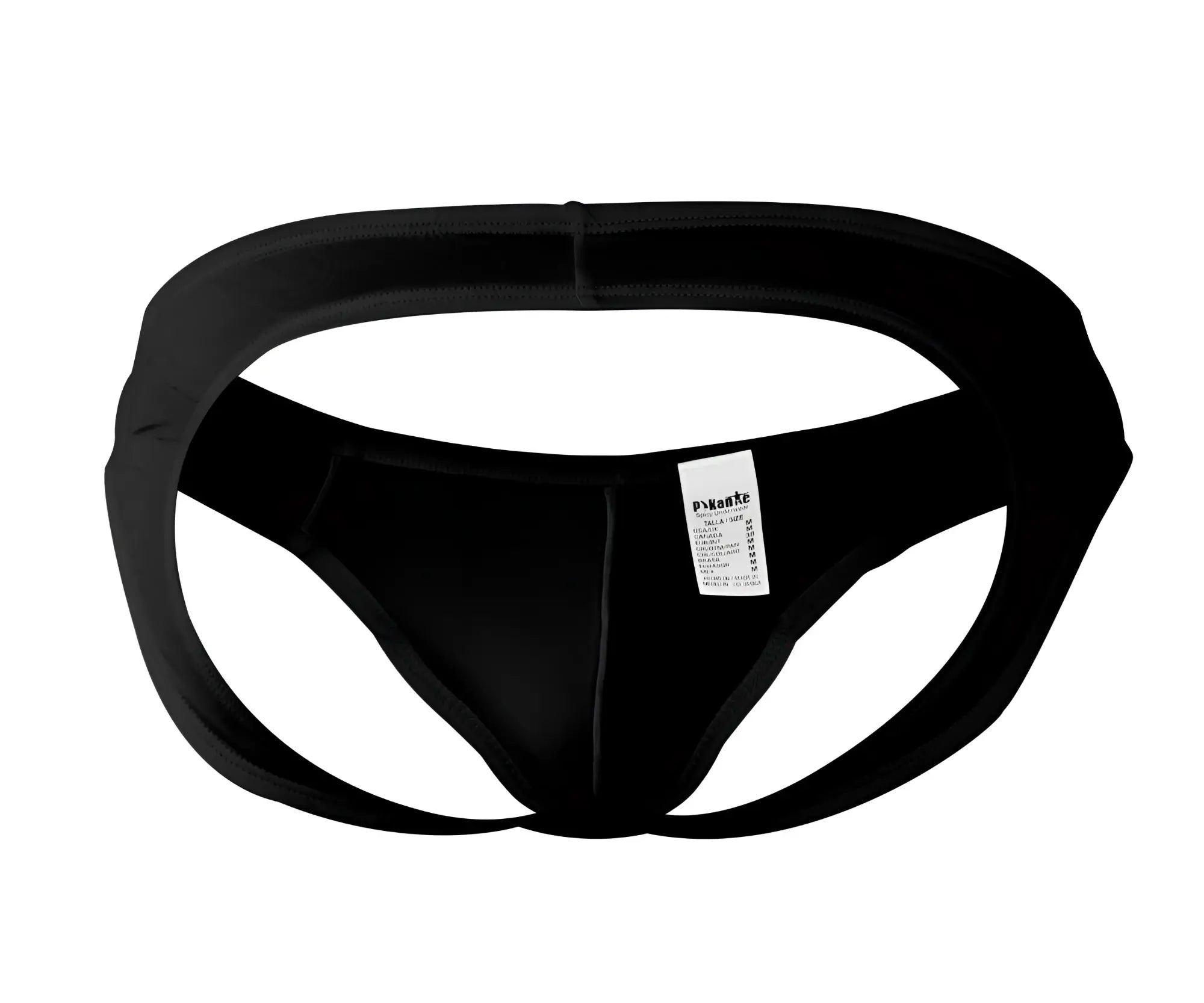 Pikante PIK 0979X Angola jockstrap in black with seamless smooth fabric and central seam detail for men