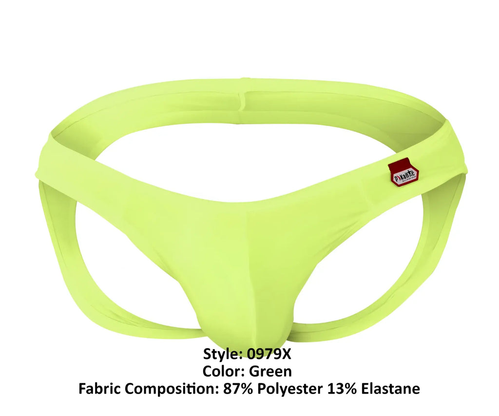 Bright green pikante PIK 0979X Angola jockstrap thong made of polyester elastane with a small red logo tag