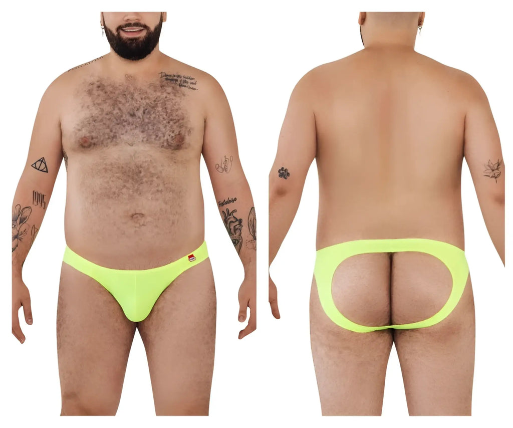 Neon green pikante piks 0979x angola thong with cutout design in stretch fabric for bold lingerie looks